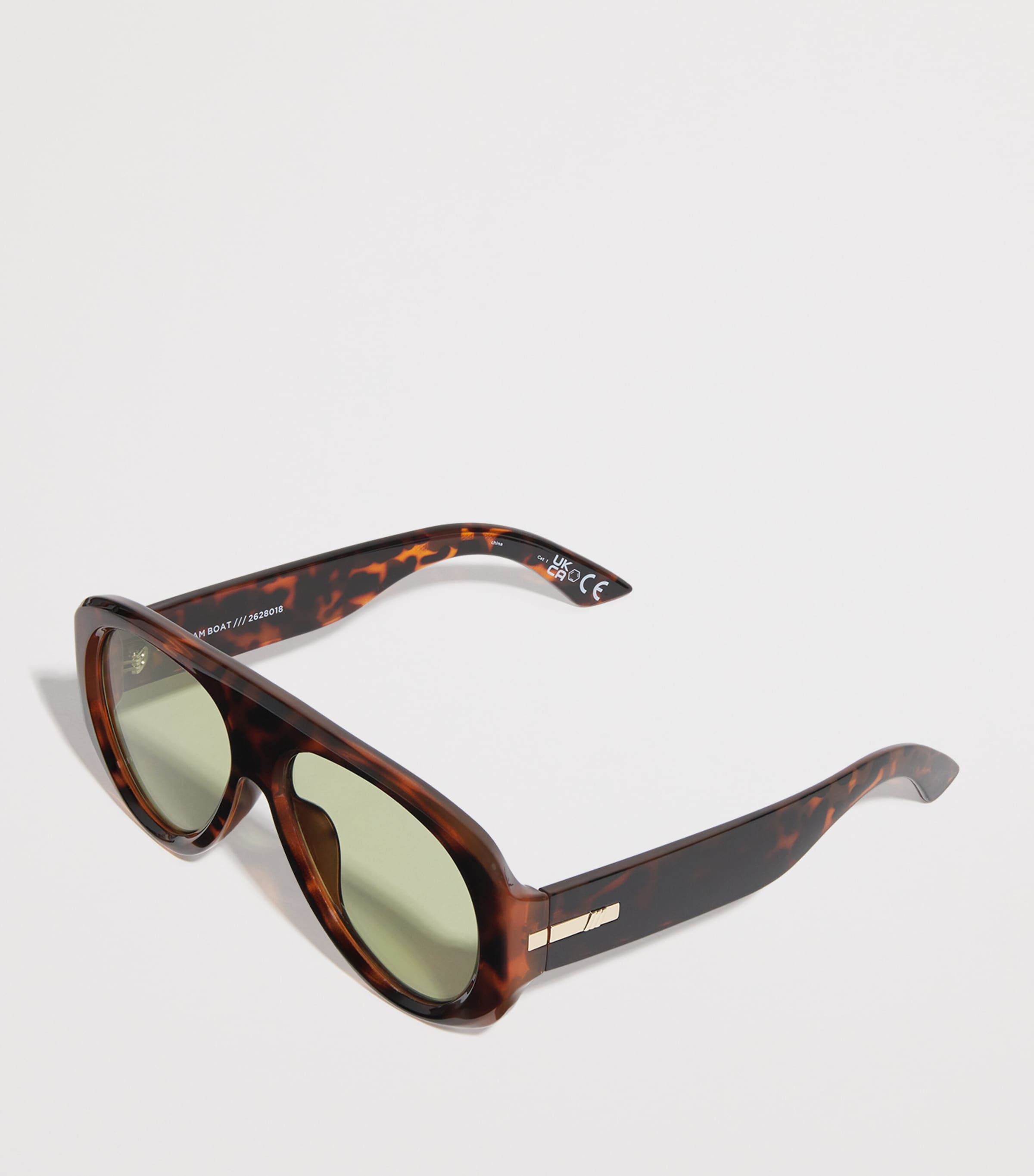 Le Specs Dream Boat Aviator Sunglasses Tortoise/moss Mono Image 2