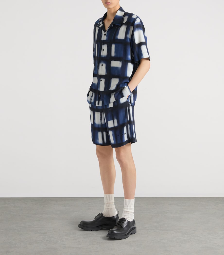 Check Print Bowling Shirt DARK BLUE Image 2