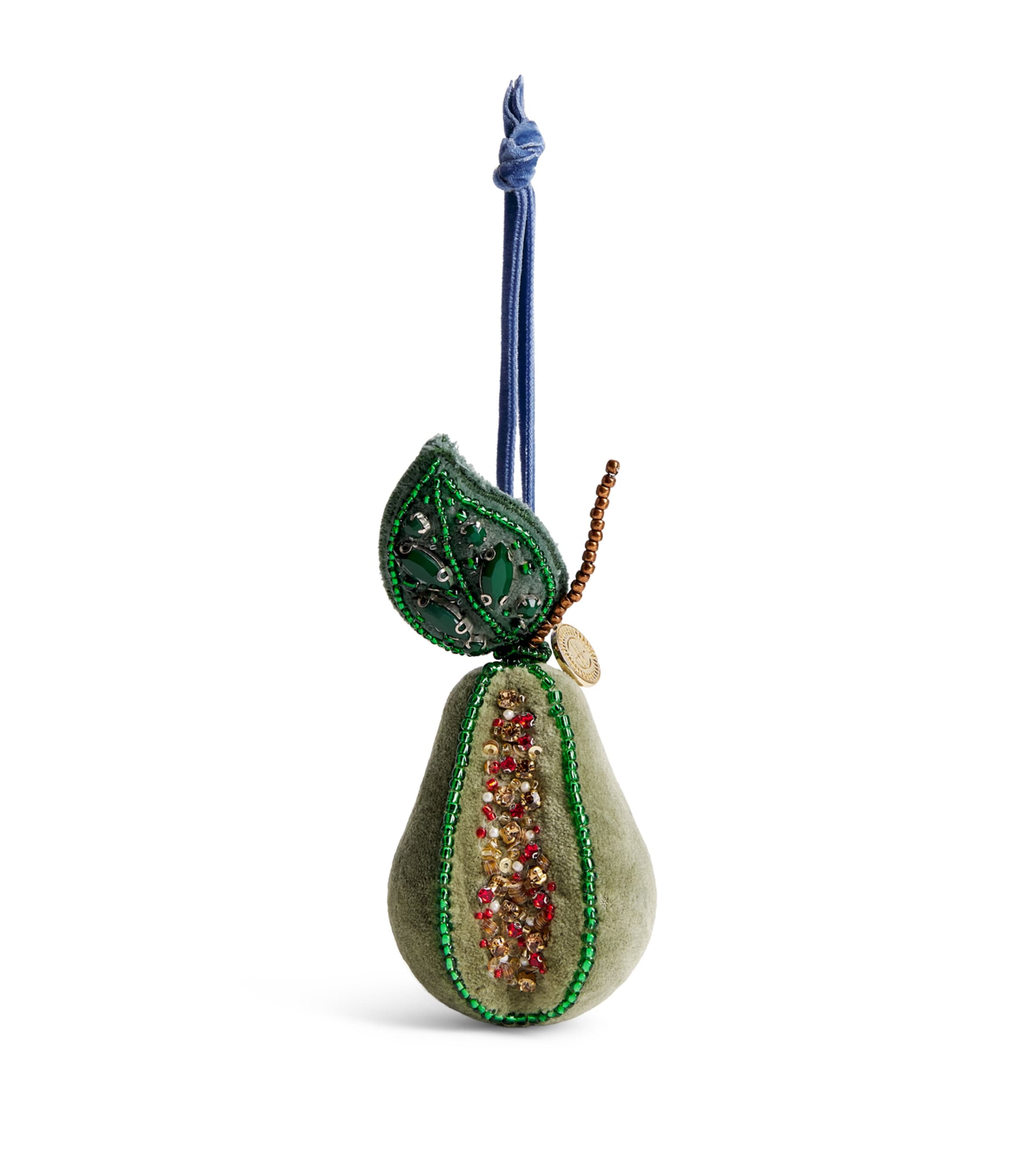 Harrods Velvet Embellished Tree Decoration Image 1