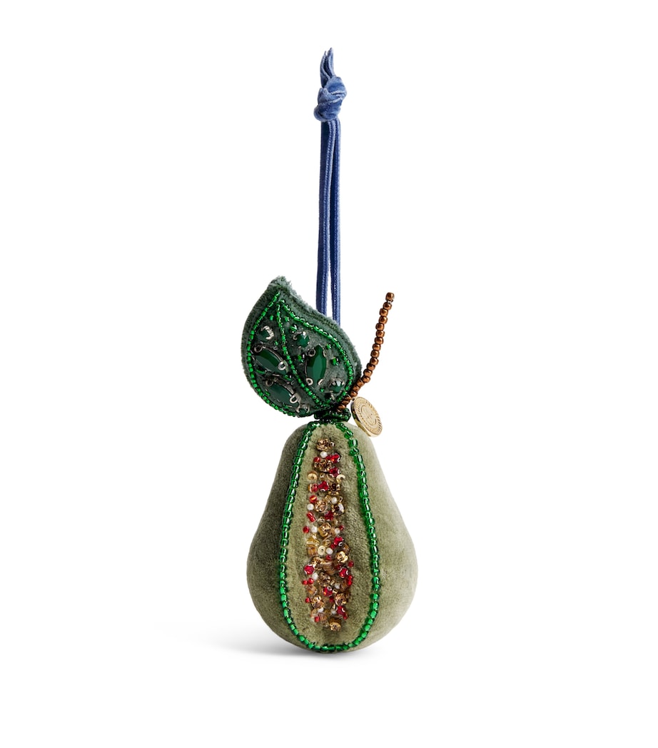Harrods Velvet Embellished Tree Decoration Image 1