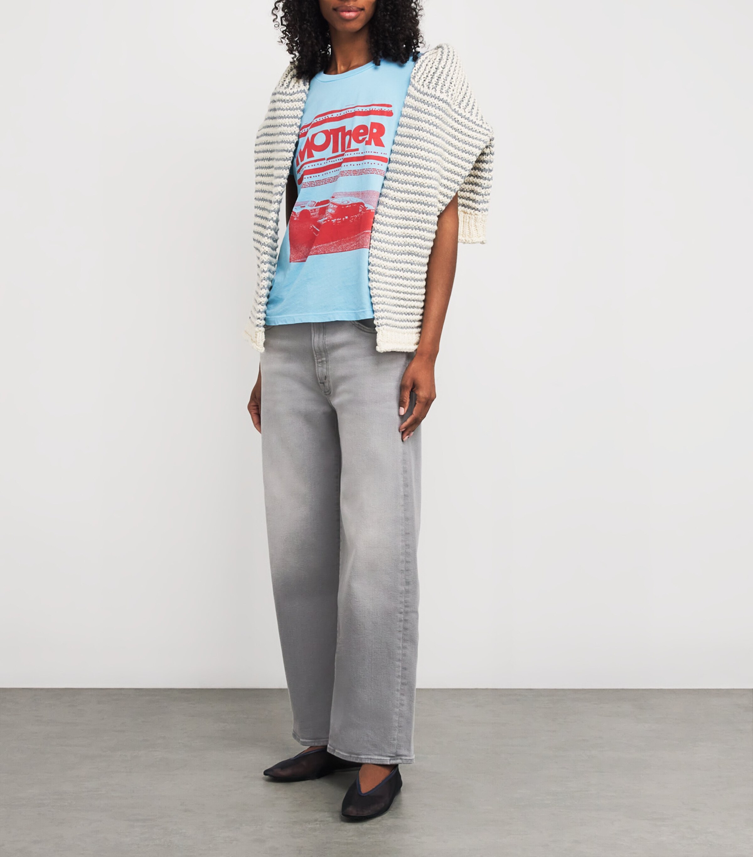 MOTHER Womens The Dodger Flood Wide-Leg Jeans Noted Image 2