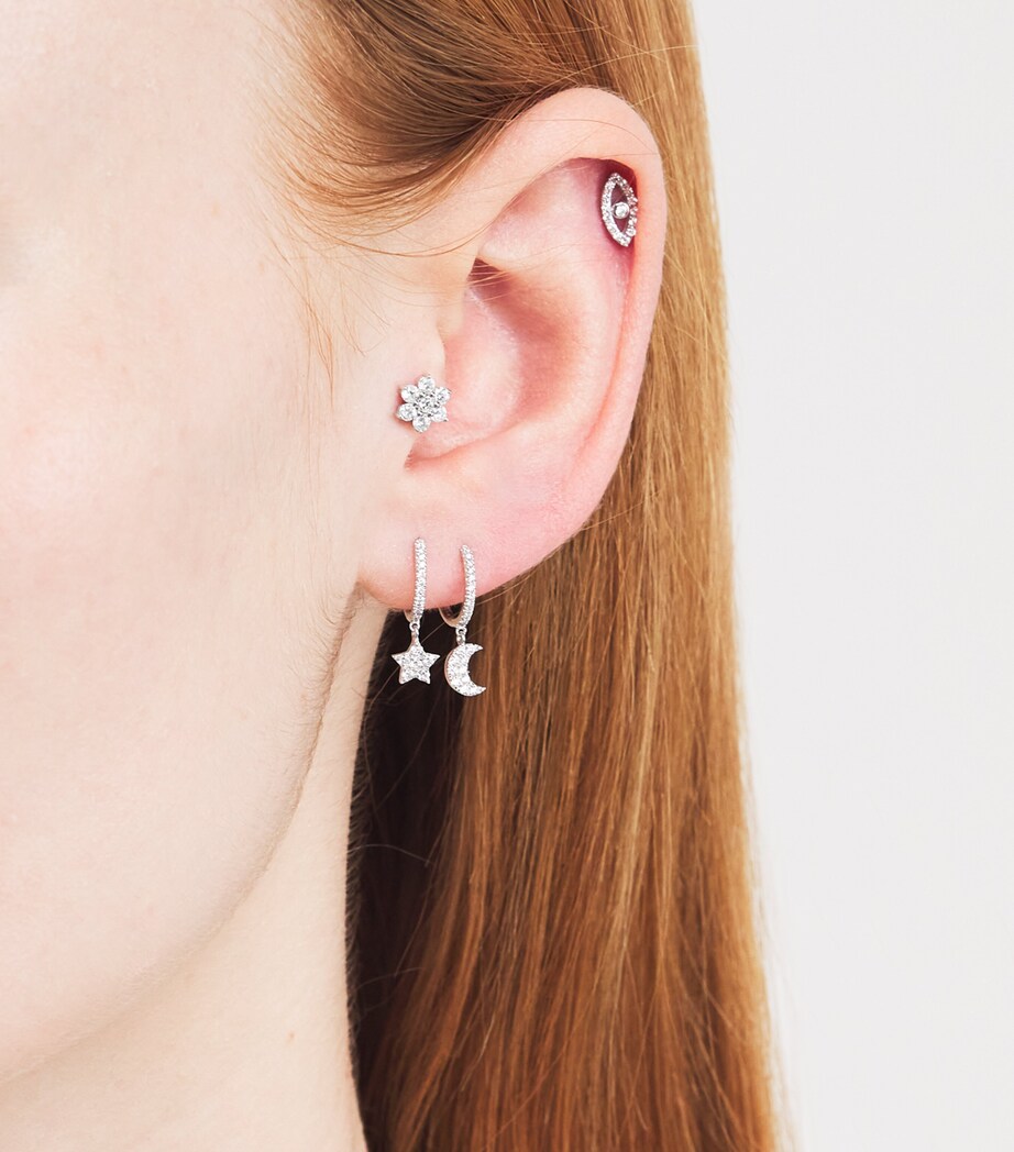 Persée White Gold and Diamond Flower Single Stud Earring White Gold Image 2