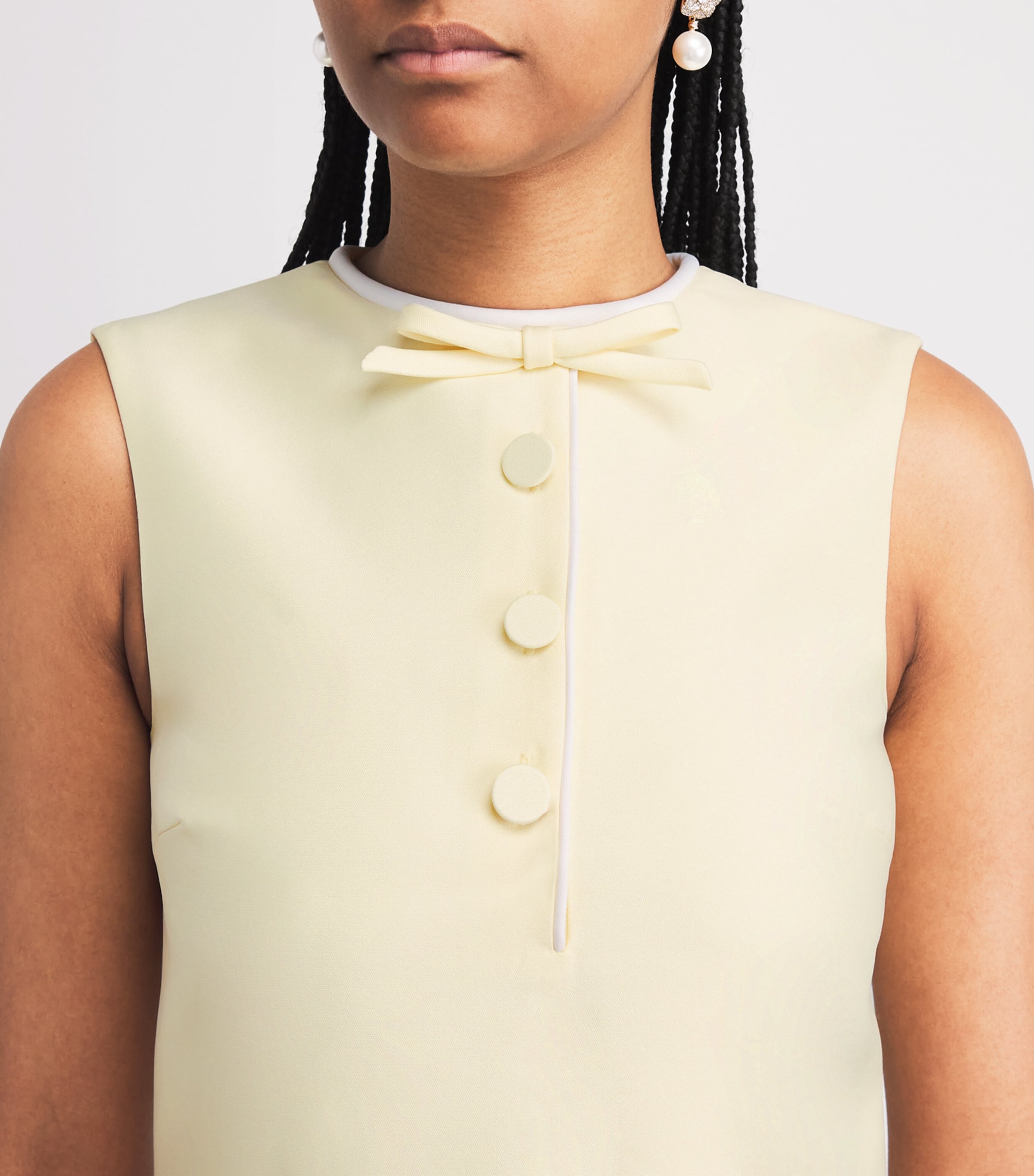 Self-Portrait Womens Taffeta Bow Mini Dress Yellow Image 5