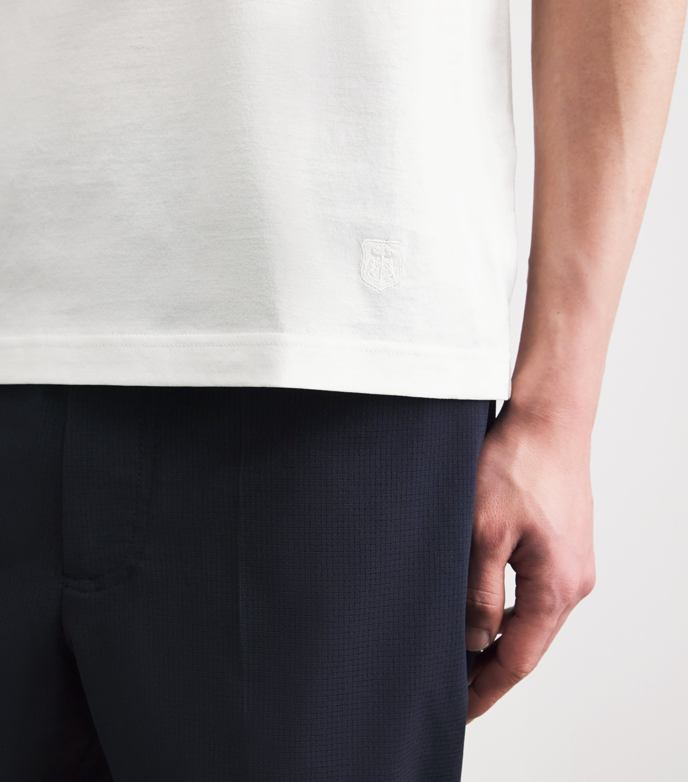 Corneliani Mens Cotton Crew-Neck T-Shirt Optical White Image 3