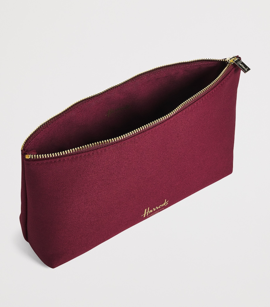 Harrods Medium Cotton Logo Cosmetics Bag Burgundy Image 2