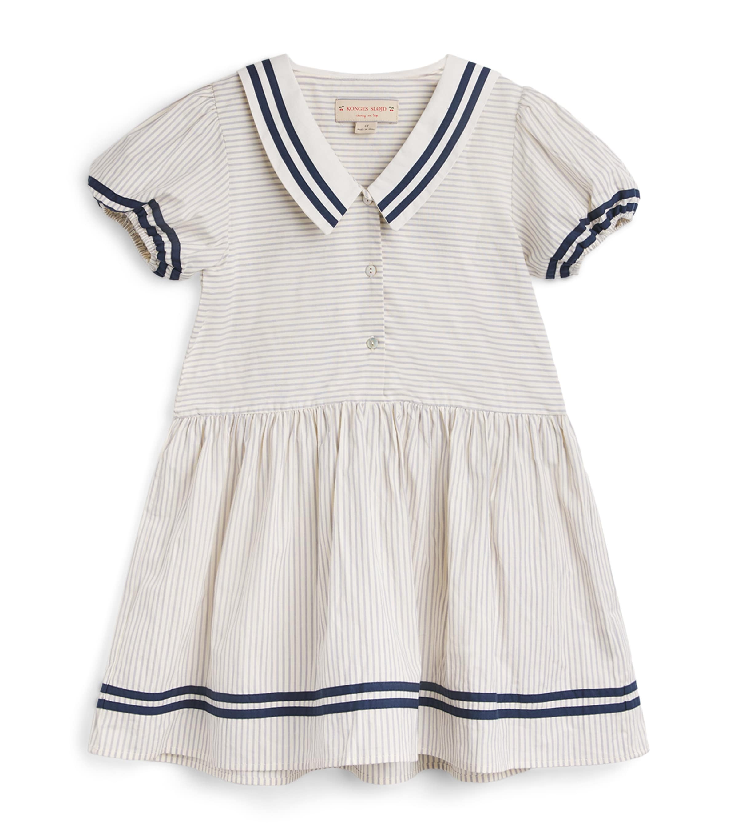 KONGES SLOJD Organic Cotton Allie Sailor Dress (18 Months-10 Years) Bleu Image 1