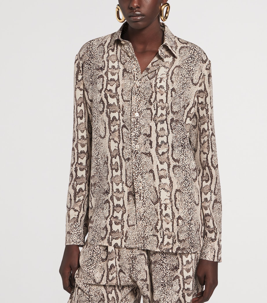Balenciaga Womens Silk Python Print Shirt Image 5