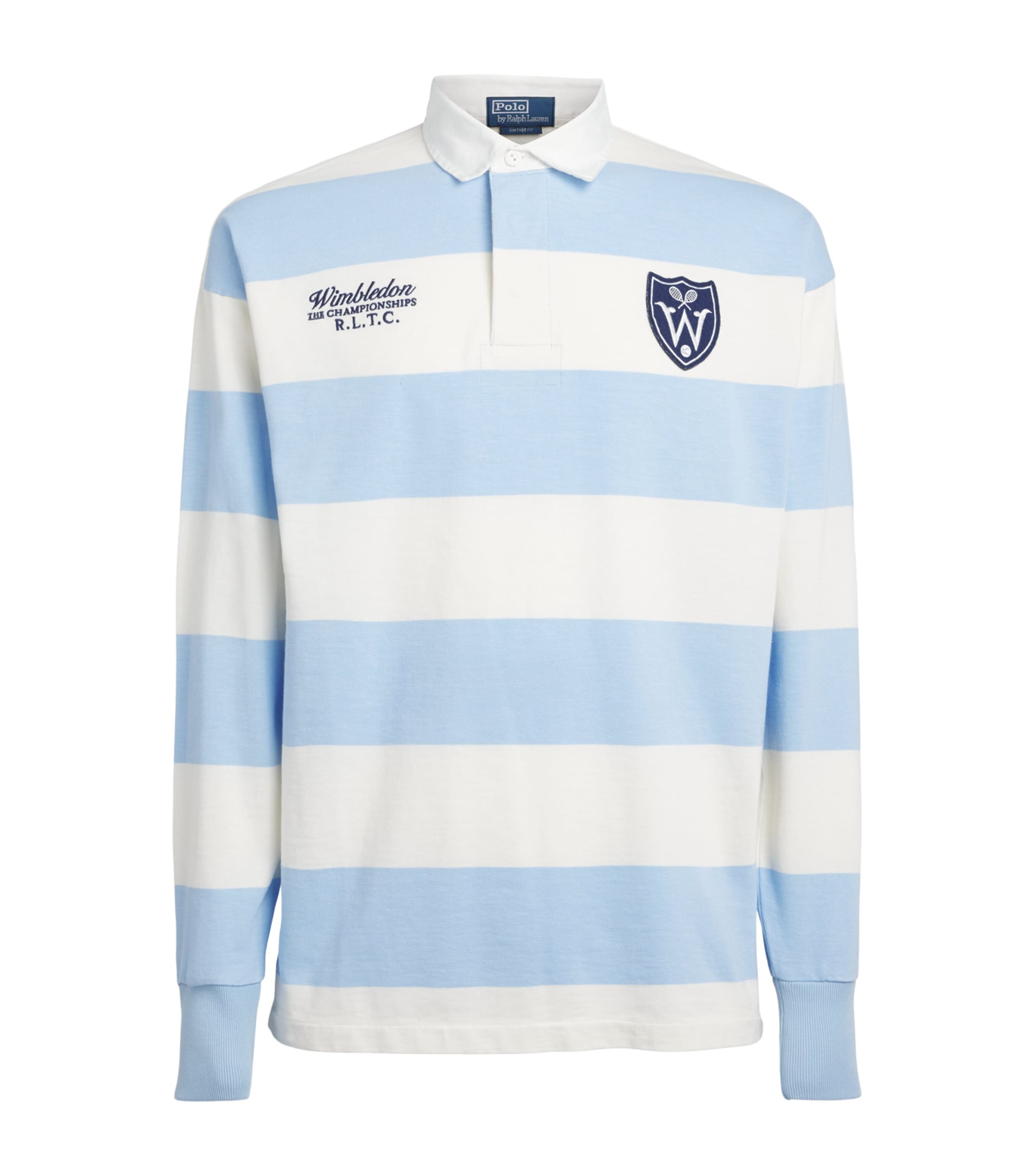 Polo Ralph Lauren Mens x Wimbledon Cotton Rugby Shirt Offce Blu/dckwsh Wht Image 1