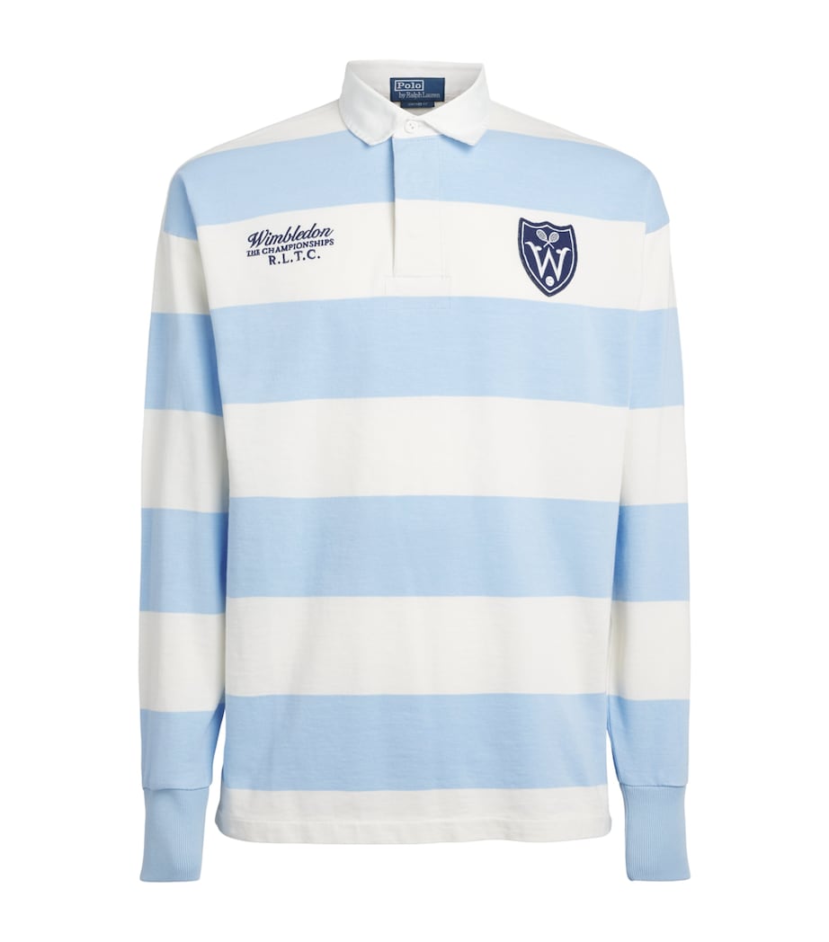 Polo Ralph Lauren Mens x Wimbledon Cotton Rugby Shirt Offce Blu/dckwsh Wht Image 1