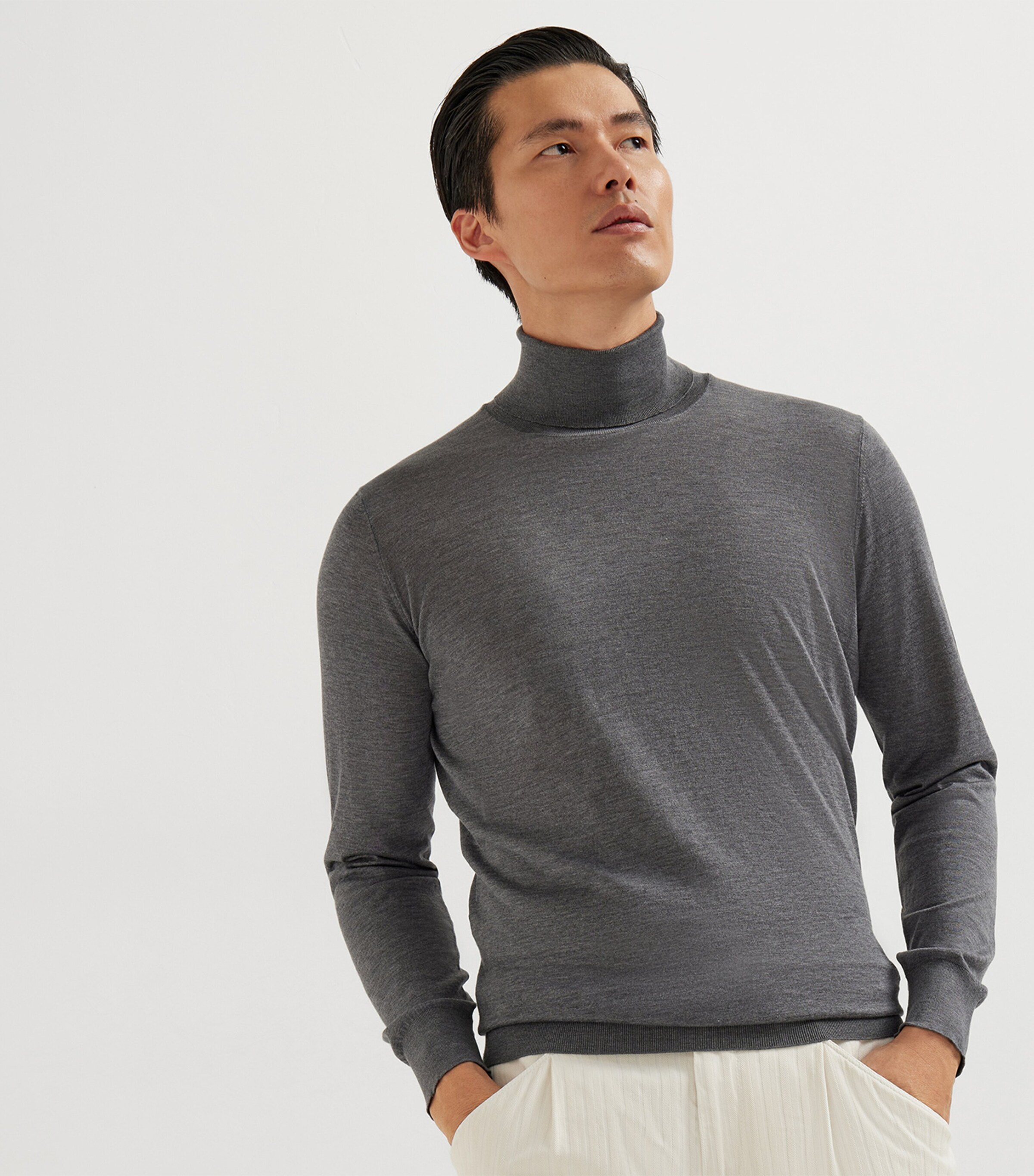 Silk-Cotton Rollneck Sweater C074 Image 2