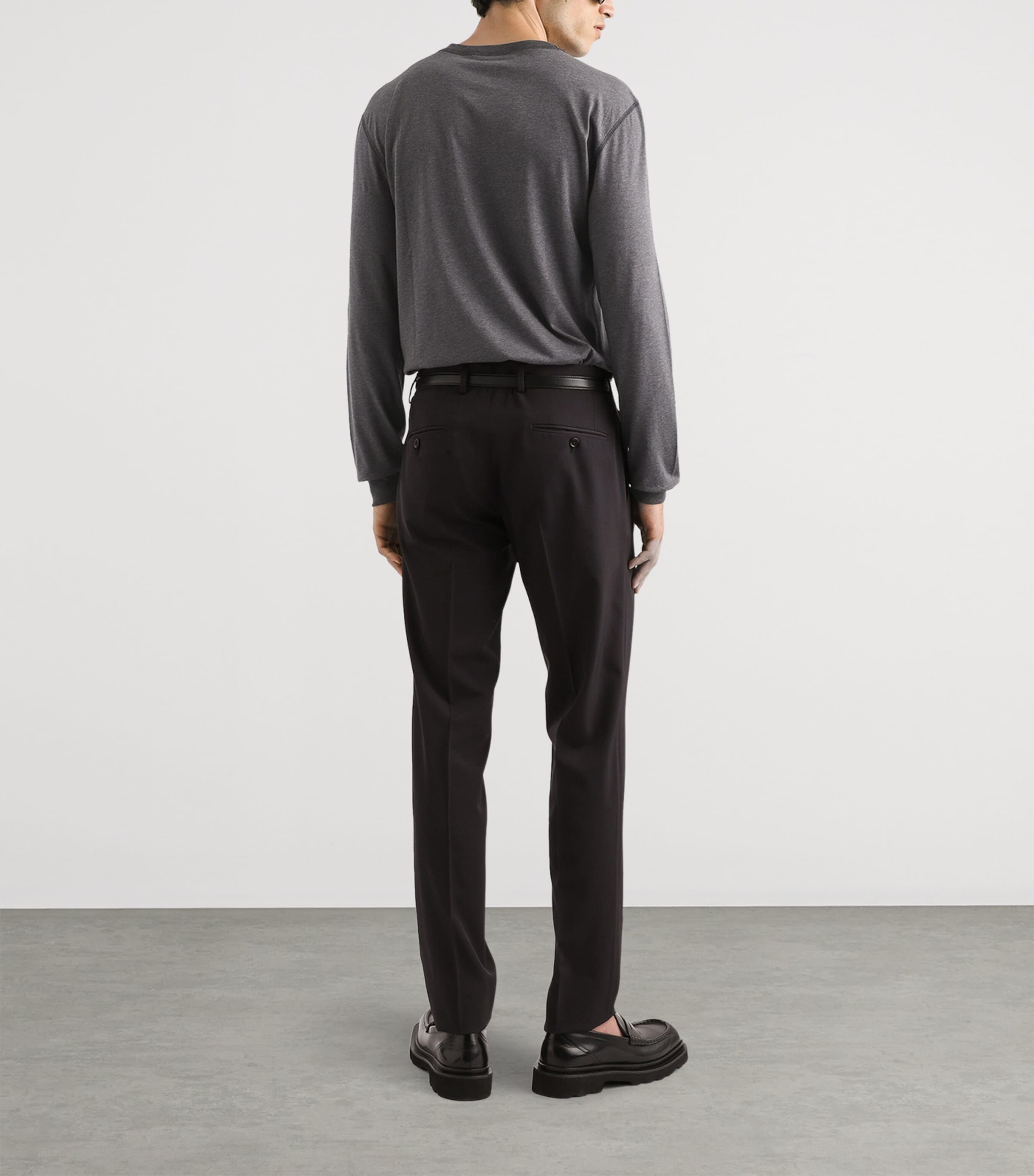 Cotton Long-Sleeve T-Shirt S8292-MELANGE GREY Image 5