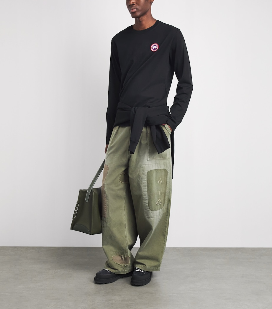 Canada Goose Mens Organic Cotton Vantage Long-Sleeve T-Shirt Black Image 2