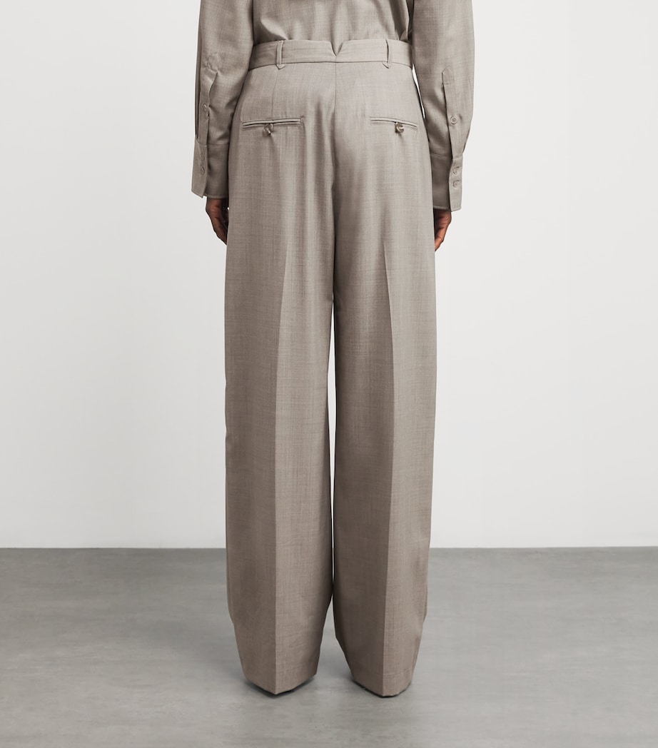 Wool-Blend Drew Straight Trousers M00 MOTTLED STONE Image 4