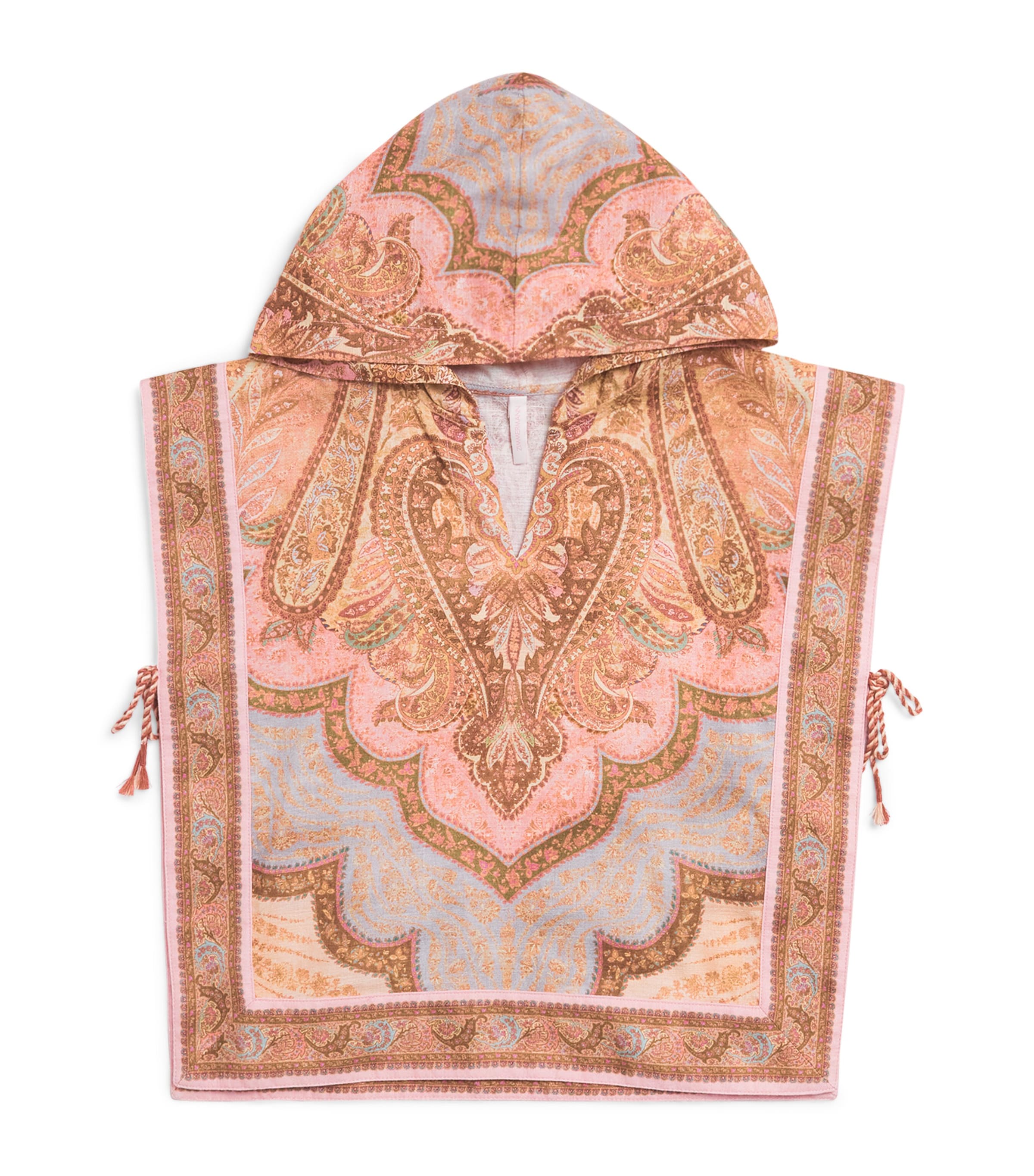 Zimmermann Kids Cotton Awaken Hooded Poncho (1-12 Years) Tapestry Sand Multi Image 1