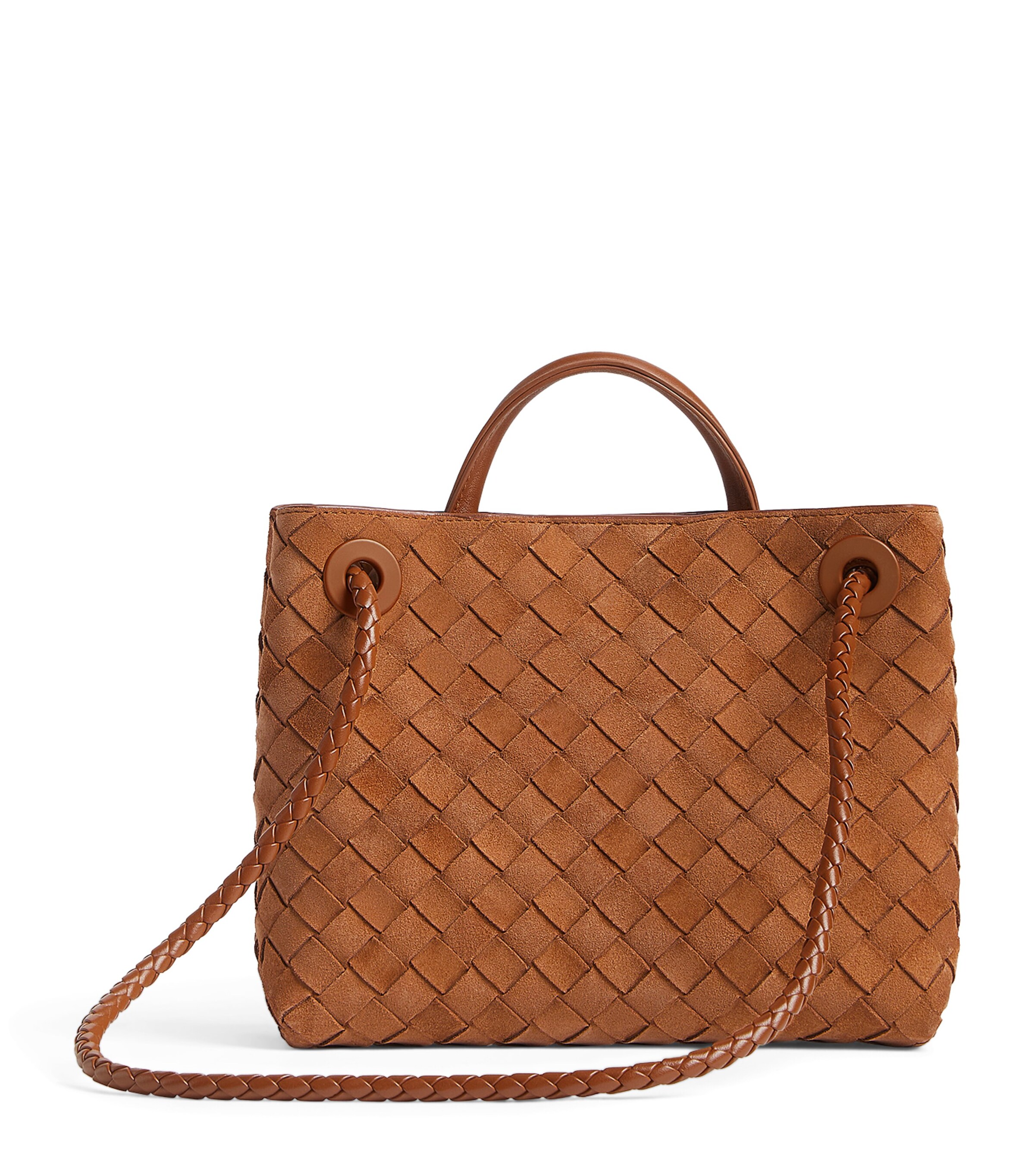 Bottega Veneta Small Suede Andiamo Top-Handle Bag Image 2