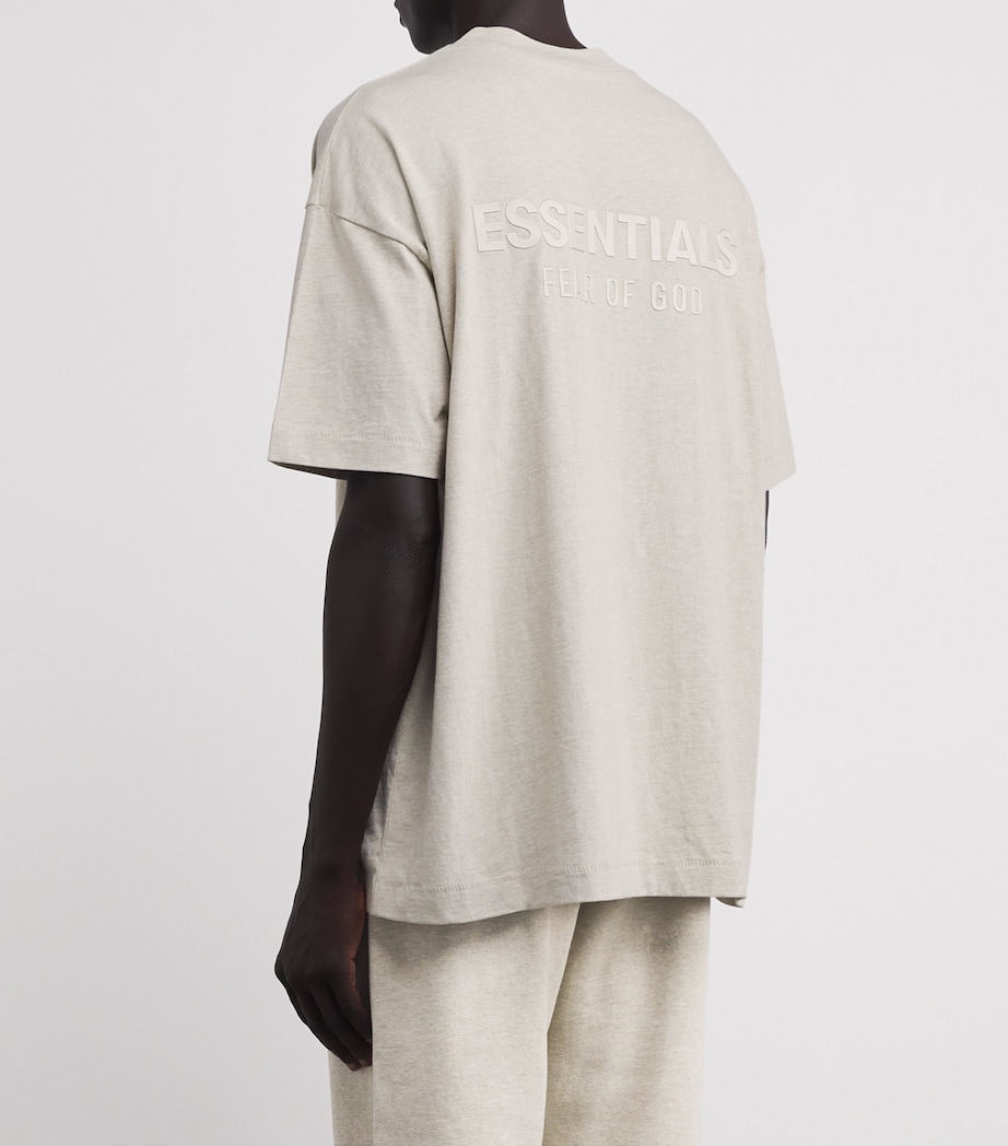 Cotton Marl Oversized Logo T-Shirt HEATHER STONE Image 4