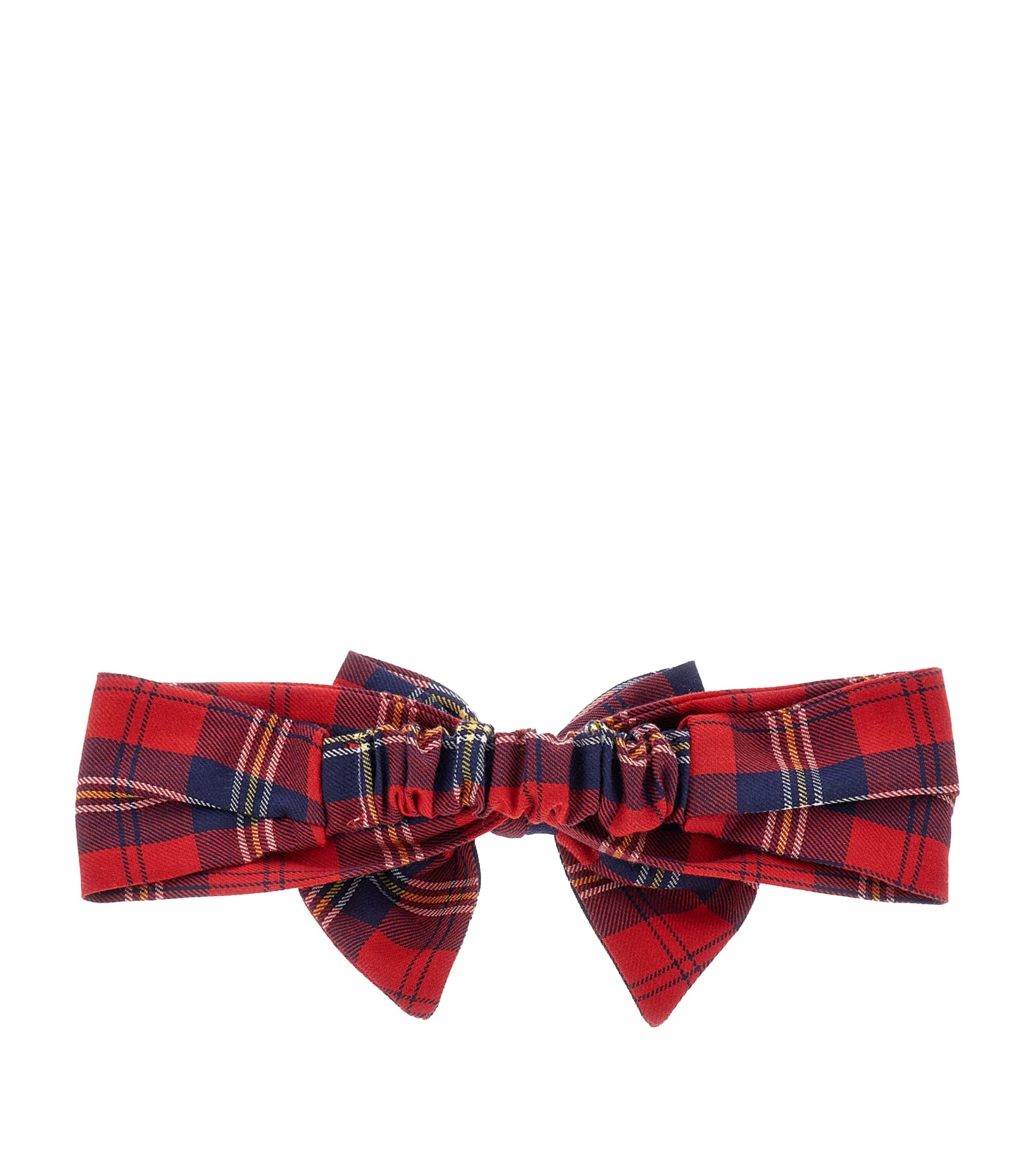 Tartan Bow Headband RUBINO+BLUE NAVY Image 1
