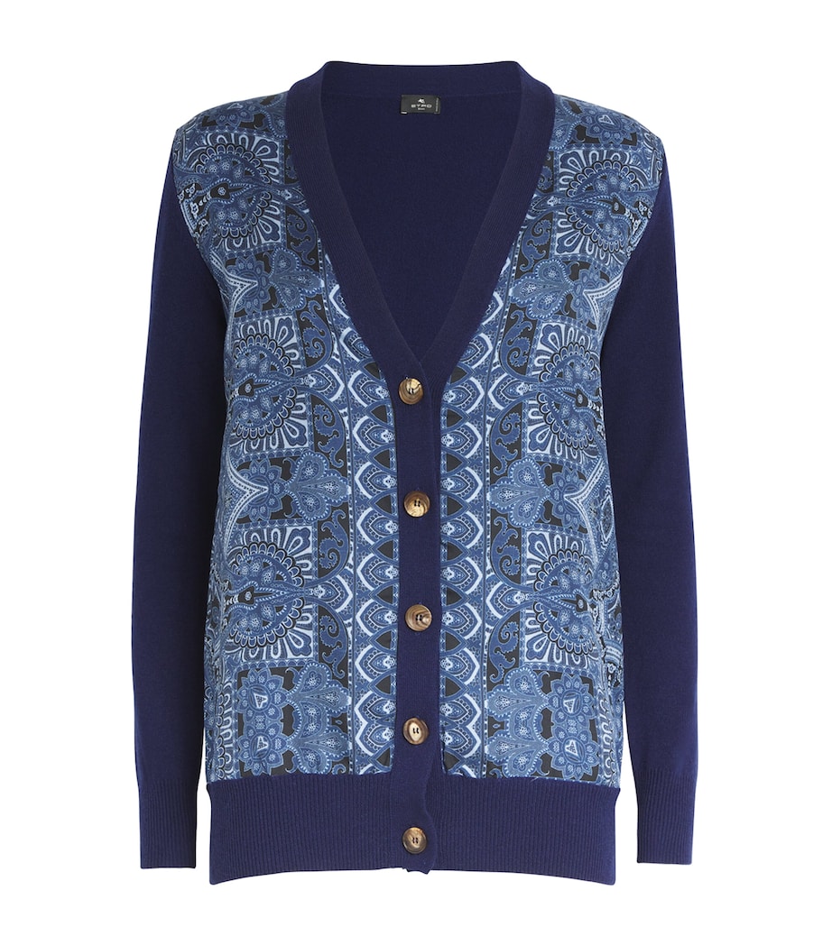 Etro Womens Wool-Blend Printed Cardigan Image 1