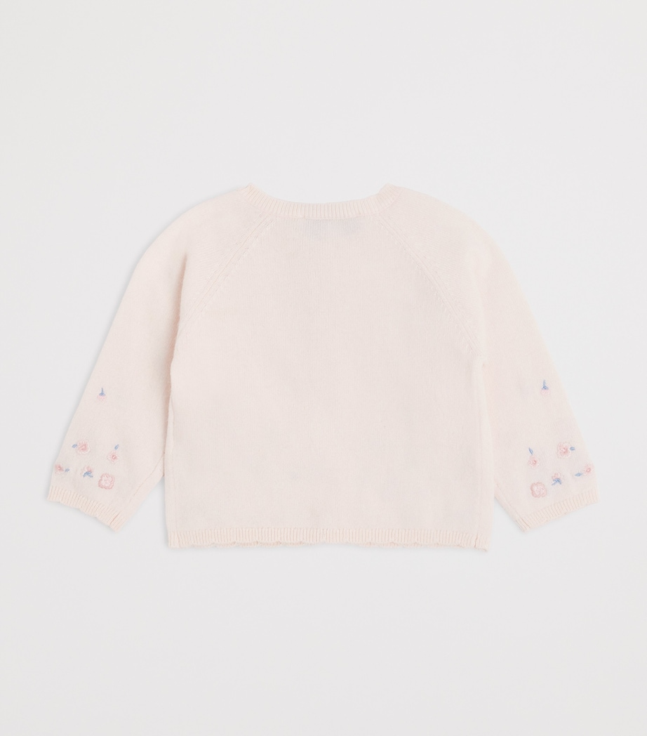 Wool-Blend Floral-Embroidered Cardigan (3 Months-4 Years) 31ROSE P LE Image 2