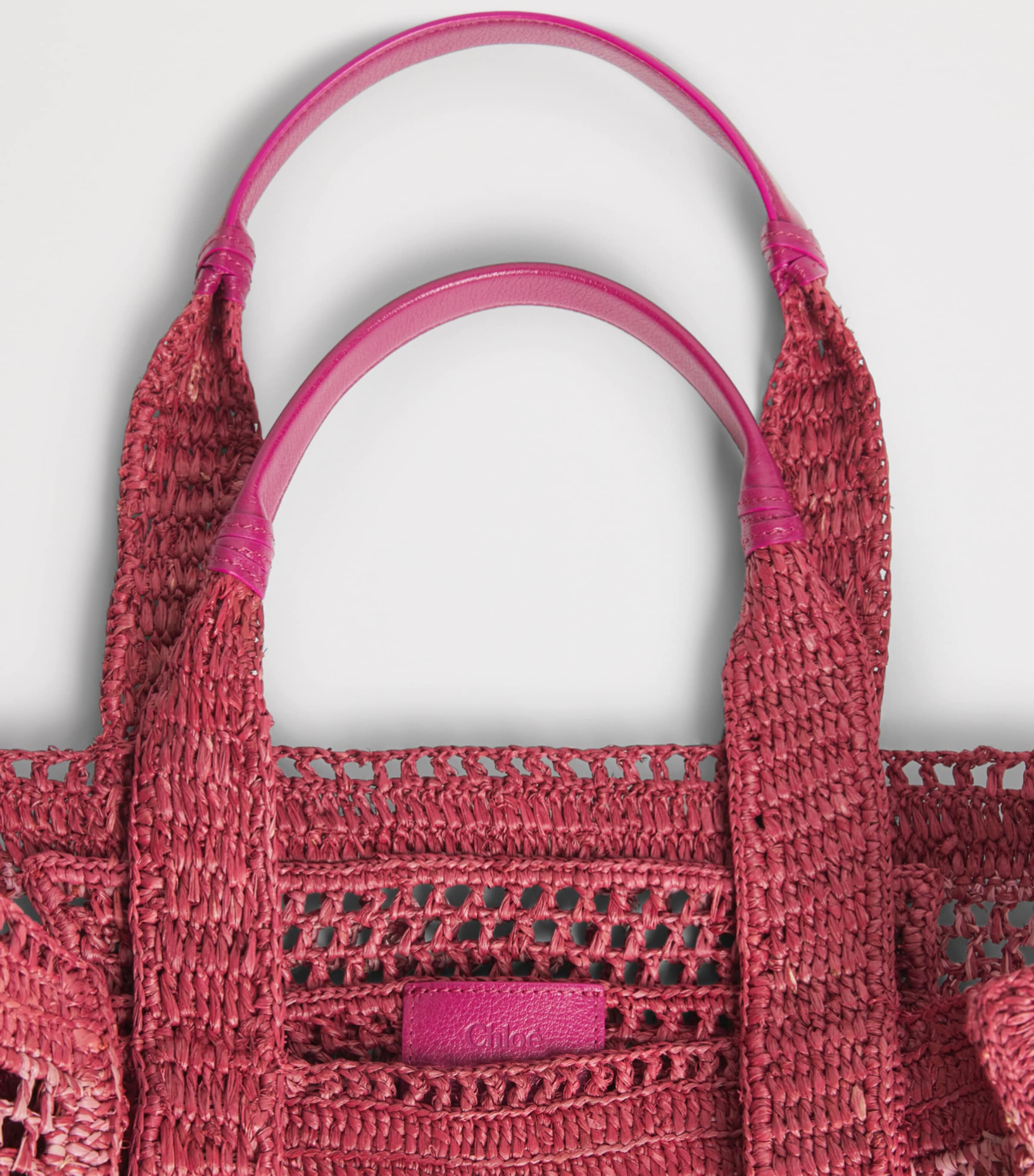 Chloé Raffia Summer Banana East-West Tote Bag Multicolor Orange Image 3