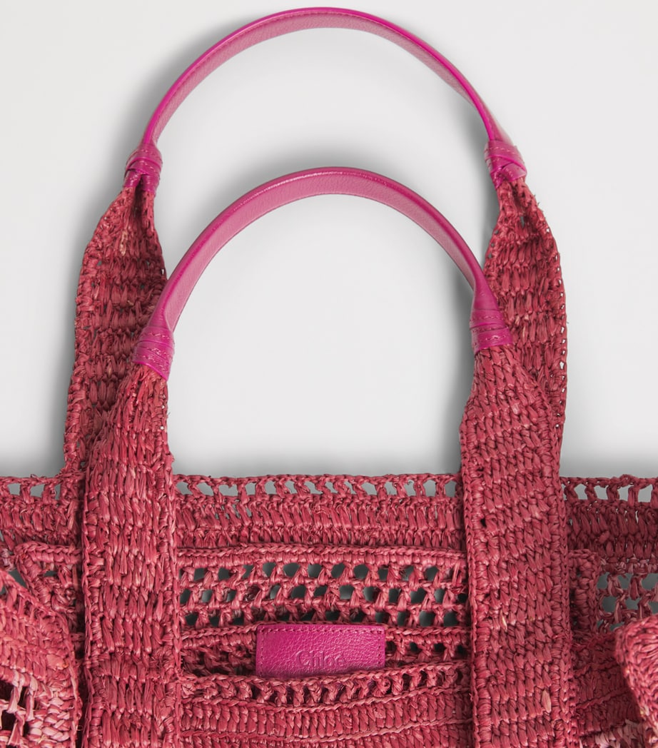 Chloé Raffia Summer Banana East-West Tote Bag Multicolor Orange Image 3