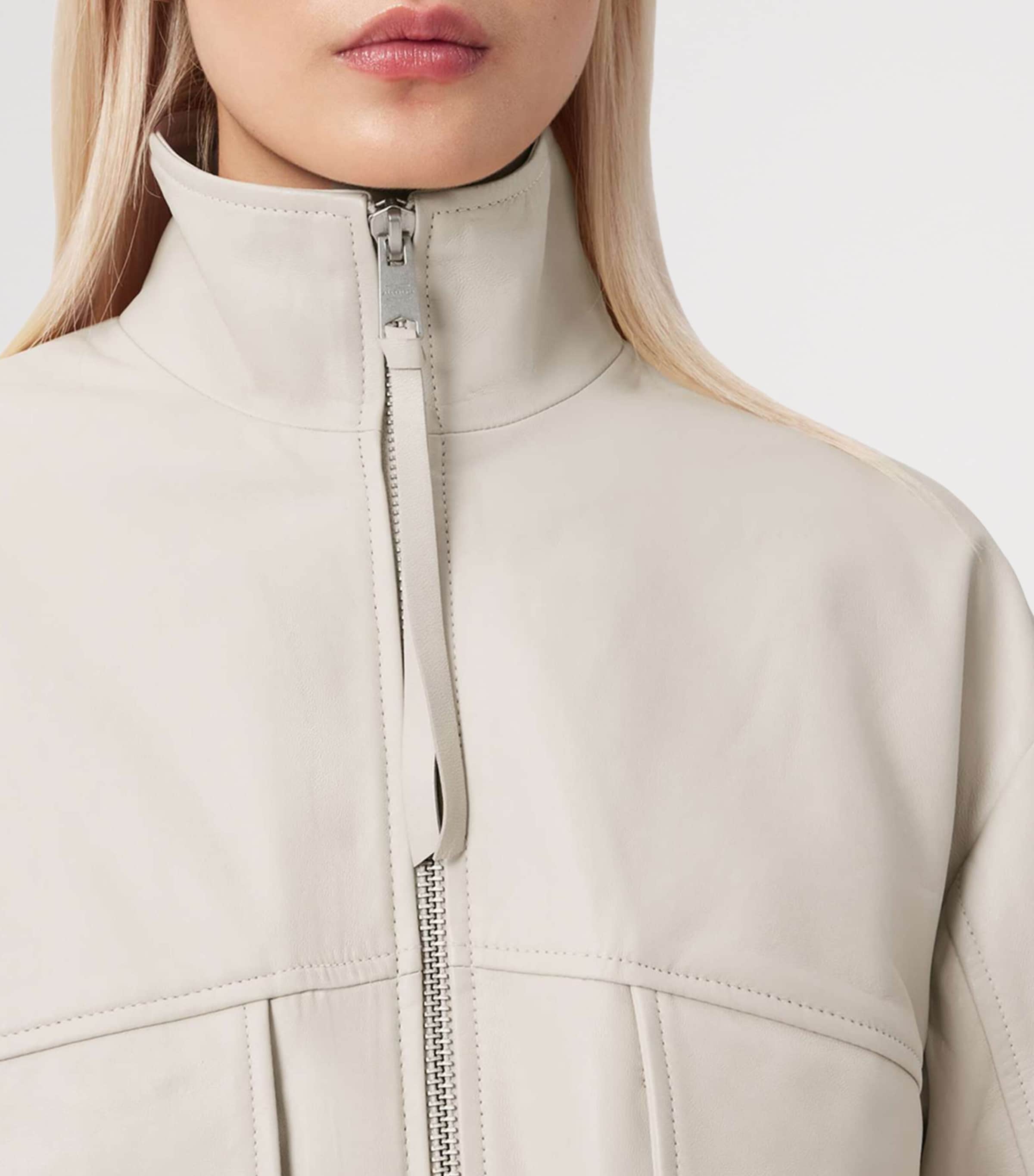 Leather Flor Jacket OFF WHITE Image 7