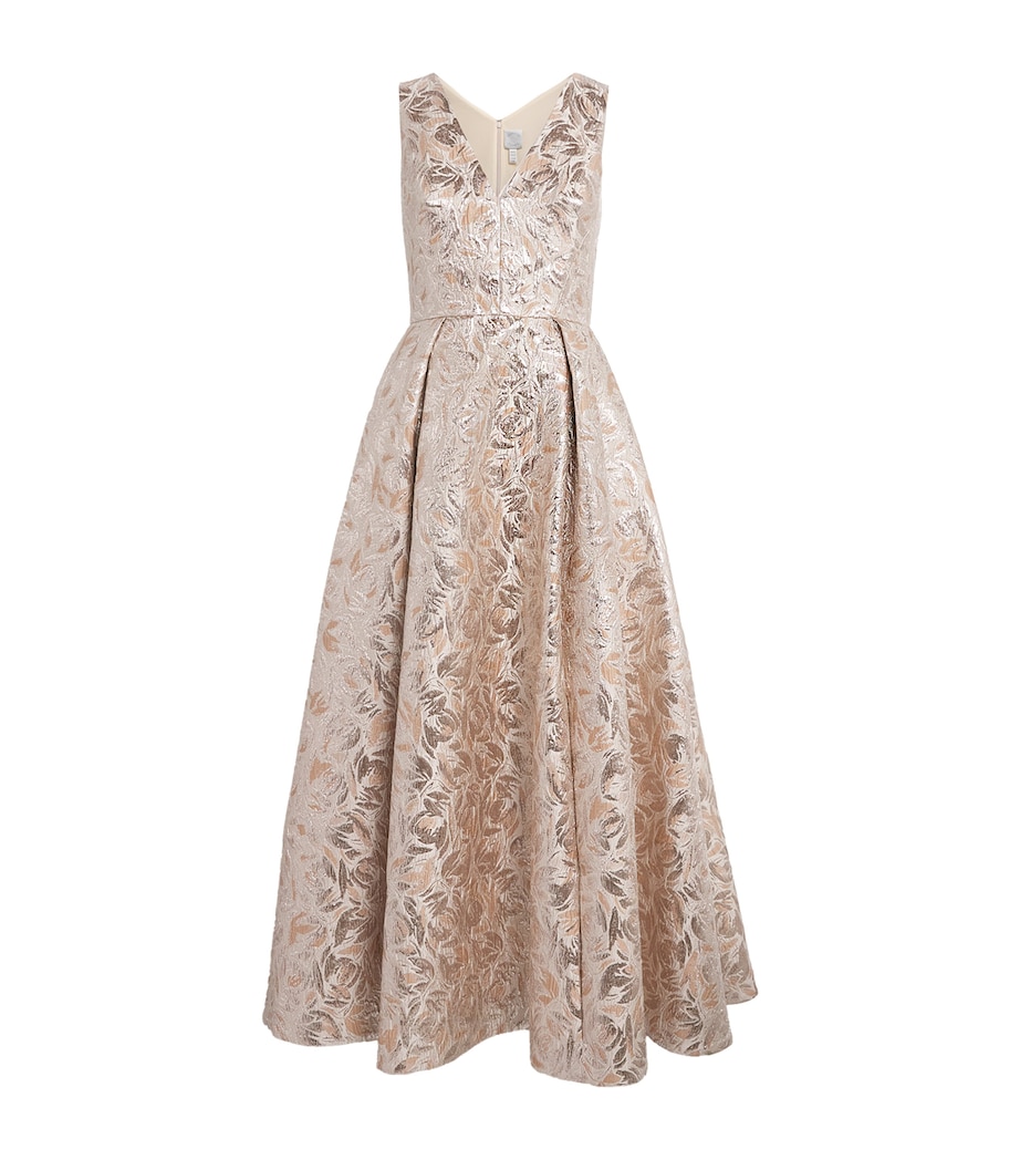 Huishan Zhang Womens Omaya Midi Dress Gold Image 1
