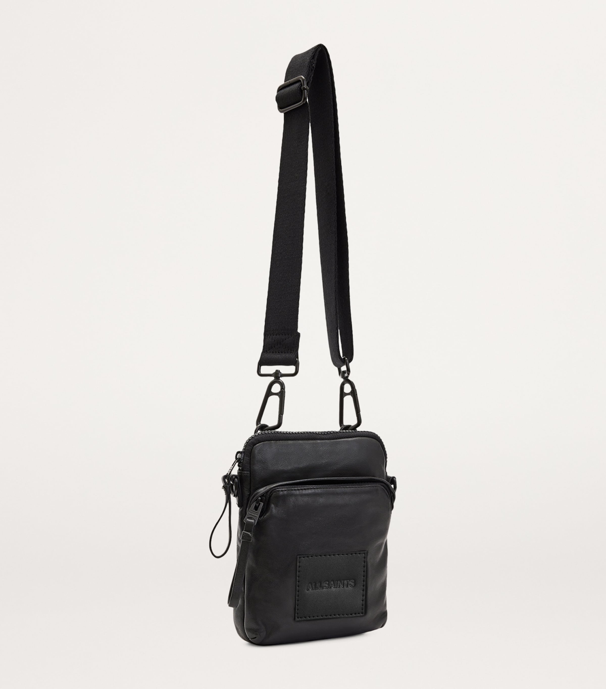 Leather Falcon Cross-Body Bag BLACK Image 2