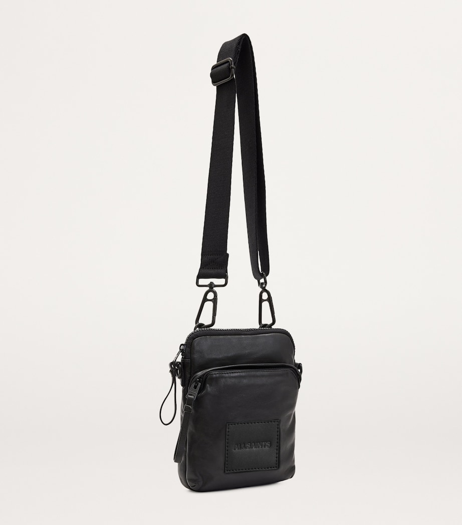 Leather Falcon Cross-Body Bag BLACK Image 2