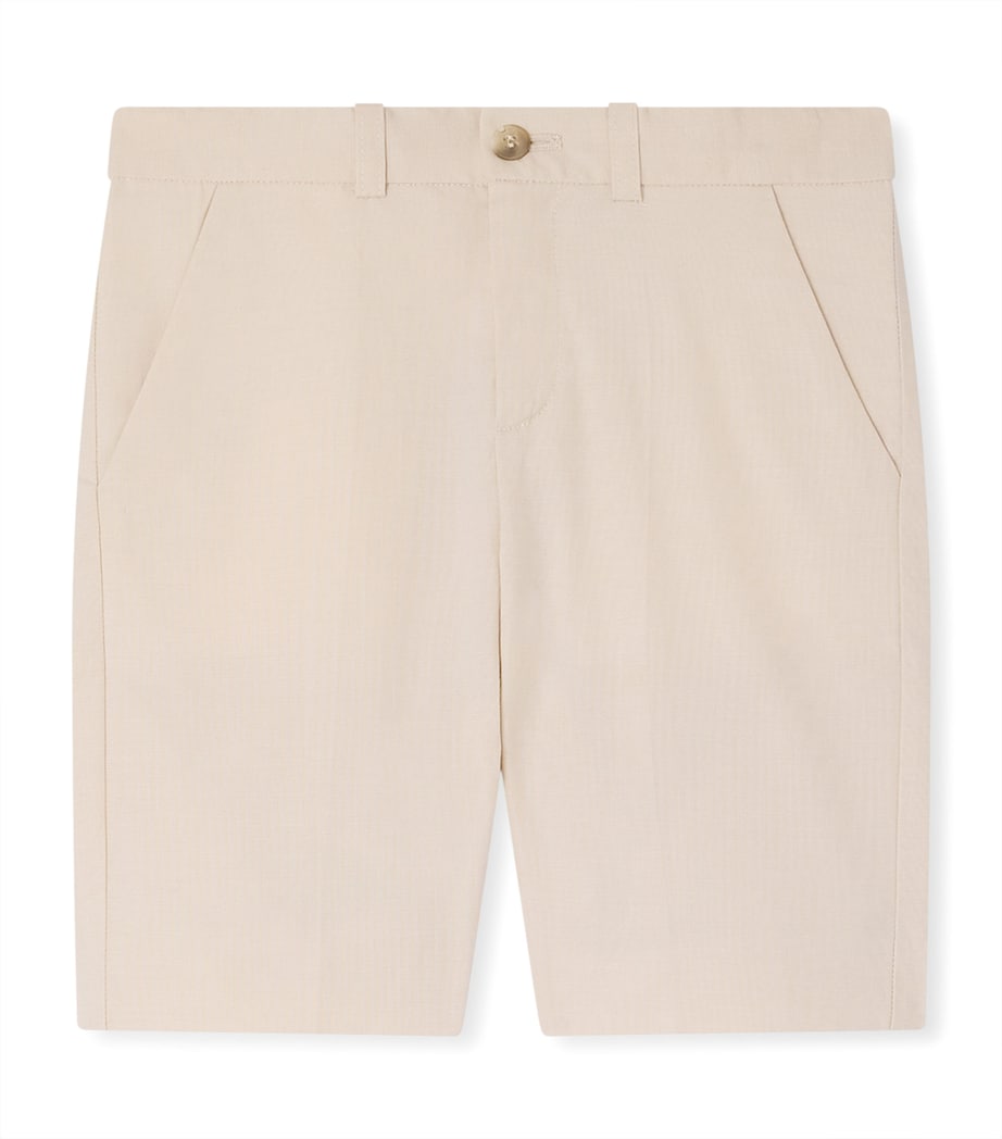 Bonpoint Stretch-Cotton Calvin Shorts (10-14 Years) Ecru Image 1