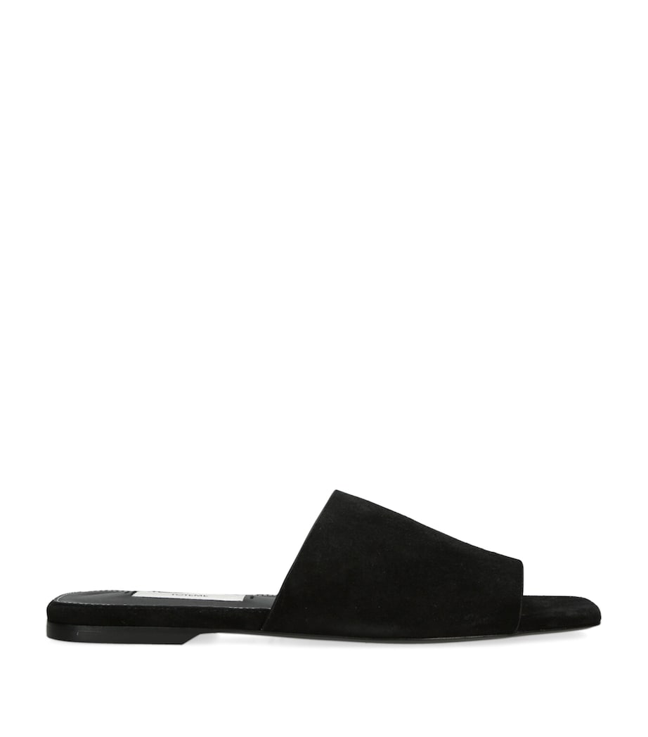 Leather Bandeau Slides BLACK Image 1