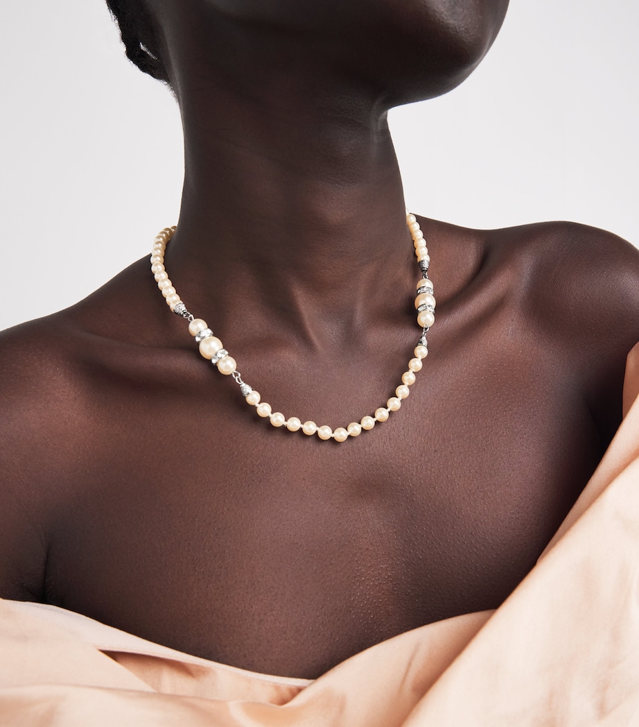 Faux Pearl Necklace 0001 PEARL-SILVER Image 2