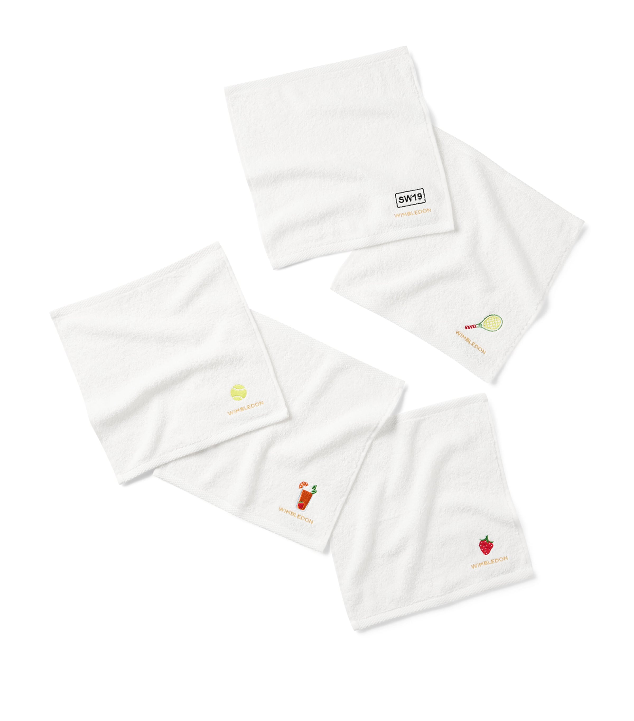 Christy x Wimbledon Face Cloths (Pack of 5) White Mix Image 2