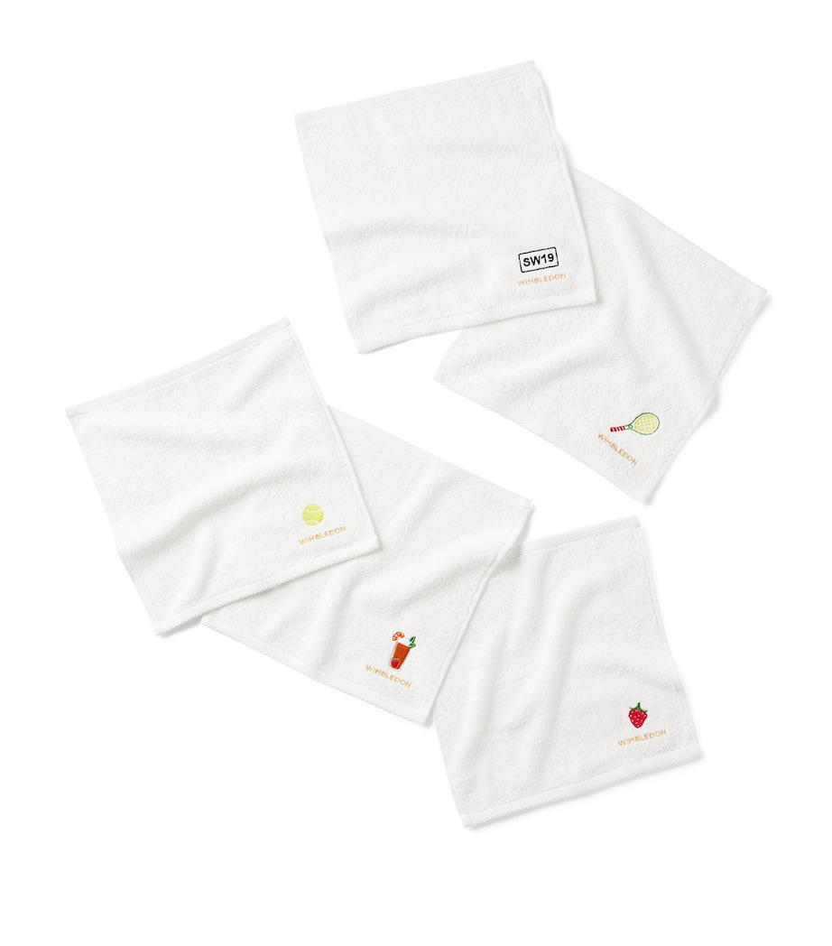 Christy x Wimbledon Face Cloths (Pack of 5) White Mix Image 2