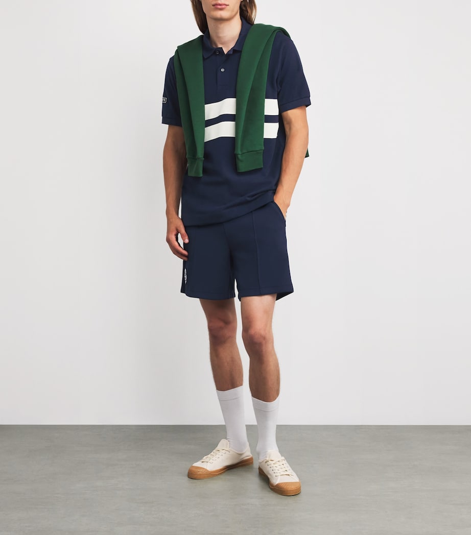 Cotton Mesh-Insert Polo Shirt NAVY BLUE Image 2