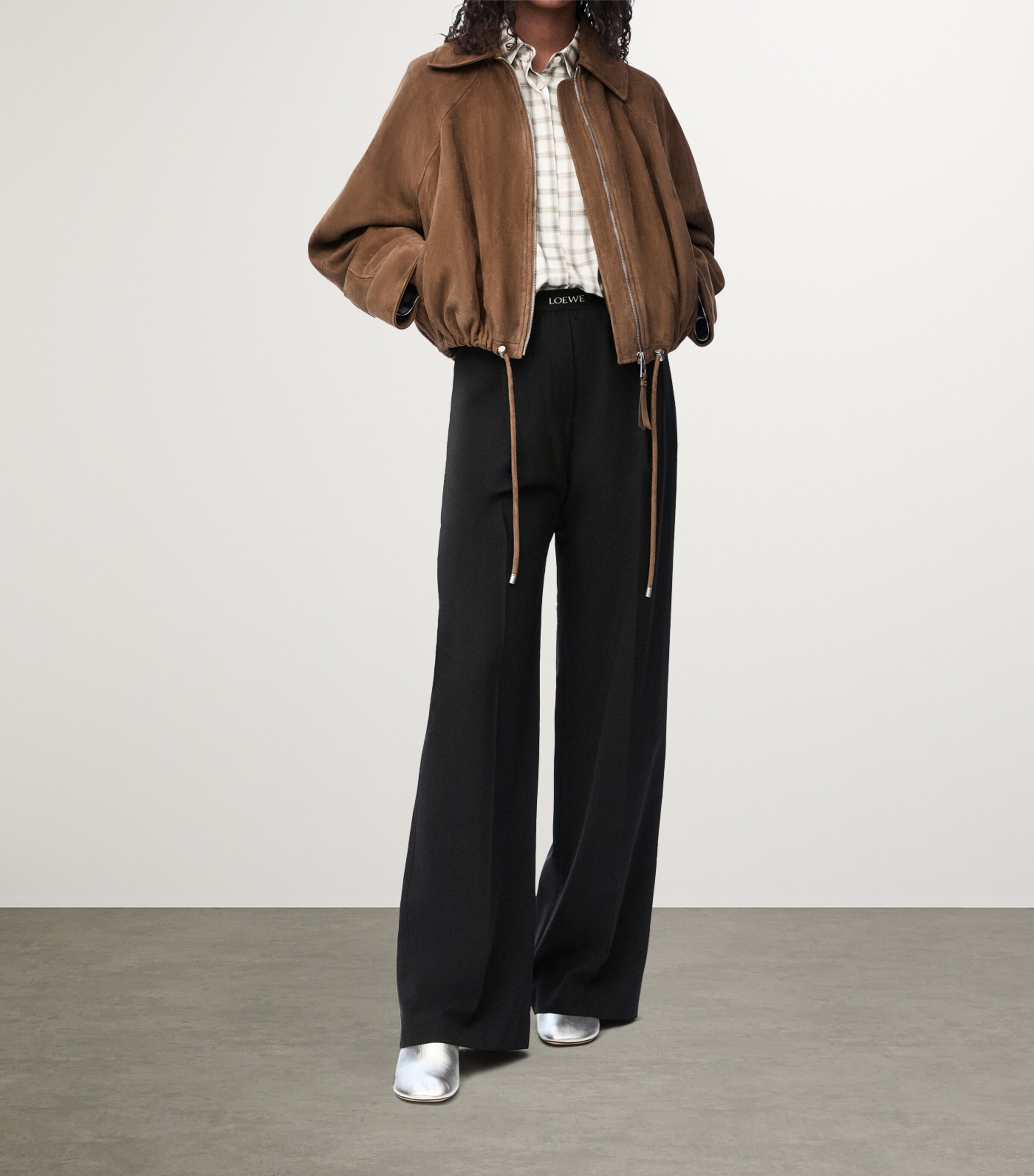 80's] Old Loewe Brown Suede Leather Jacket