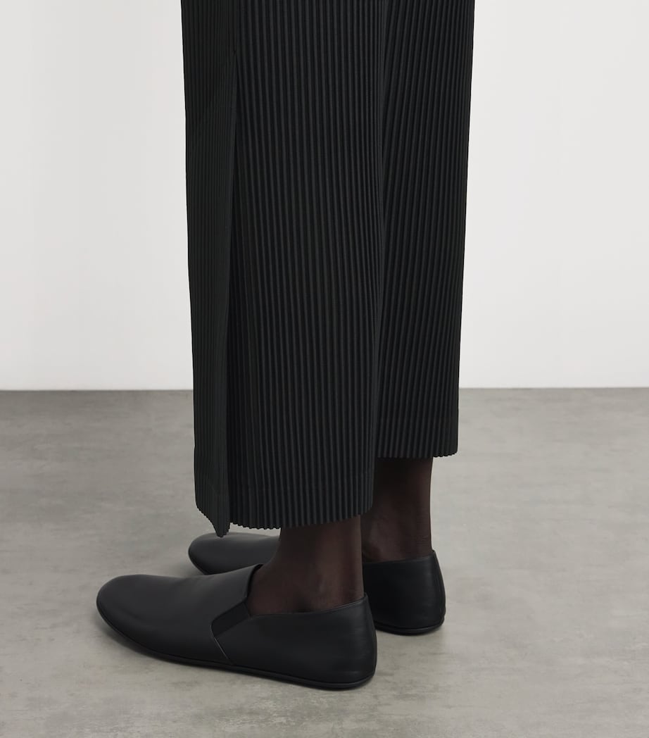 Pleated Straight Trousers 15-BLACK Image 6