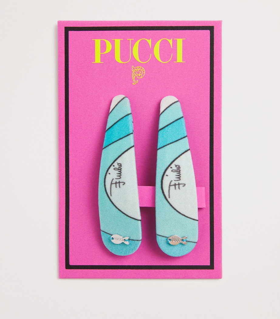 Marmo Print Hair Clips (Set of 2) 067/TURQUOISE Image 2