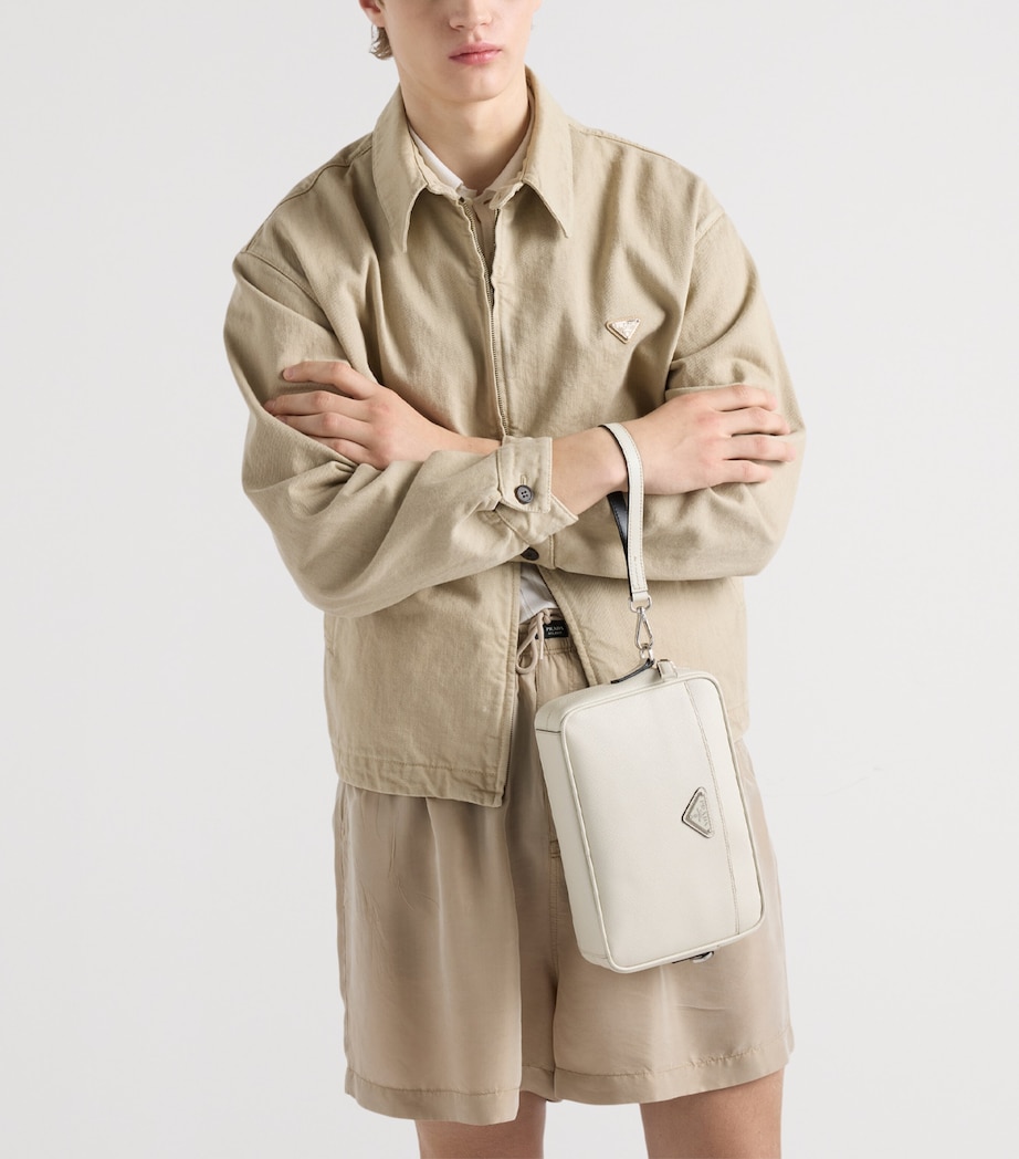 Prada Leather Cross-Body Bag Neutral Image 9