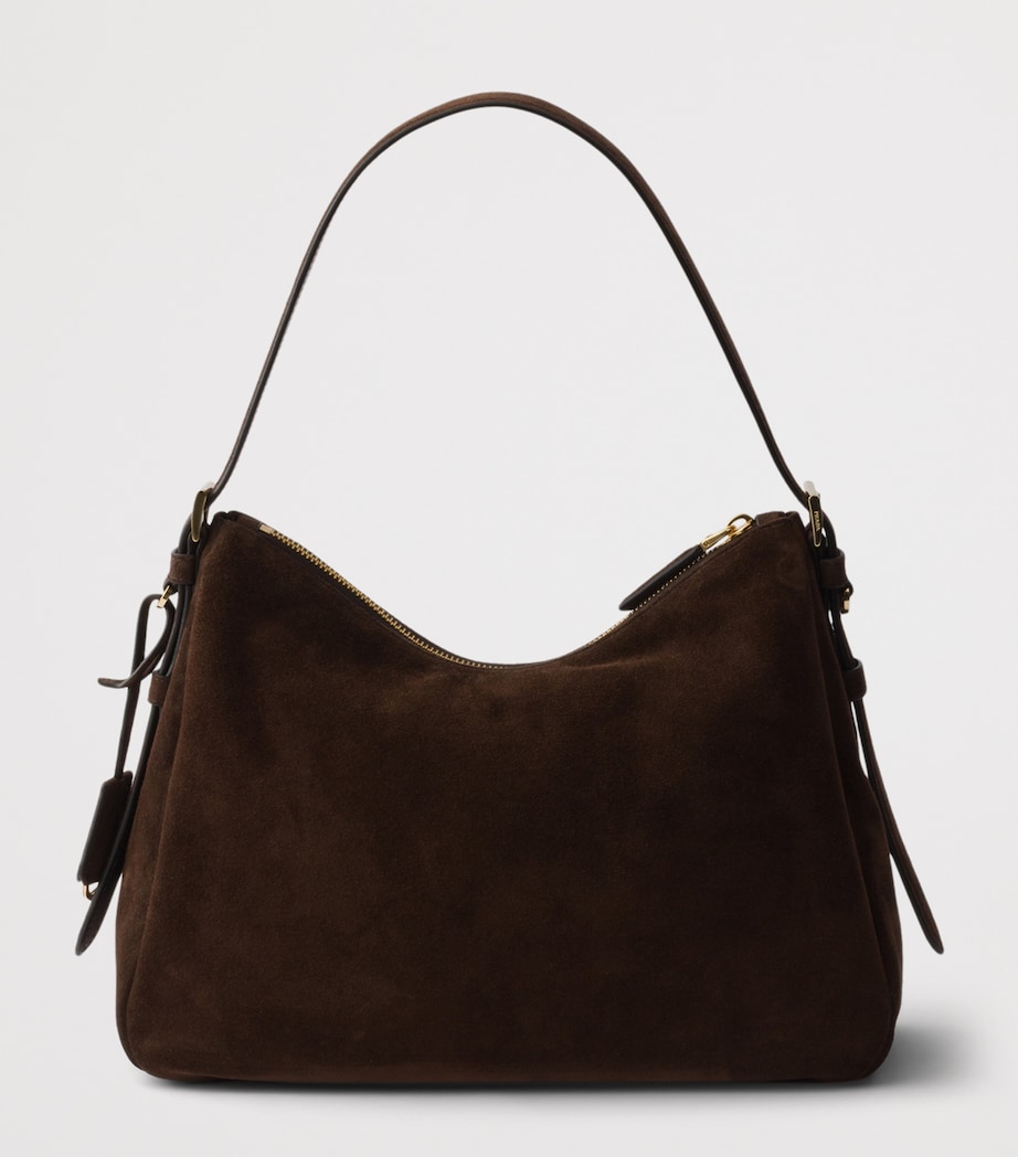 Prada Medium Suede Aimée Shoulder Bag Brown Image 3
