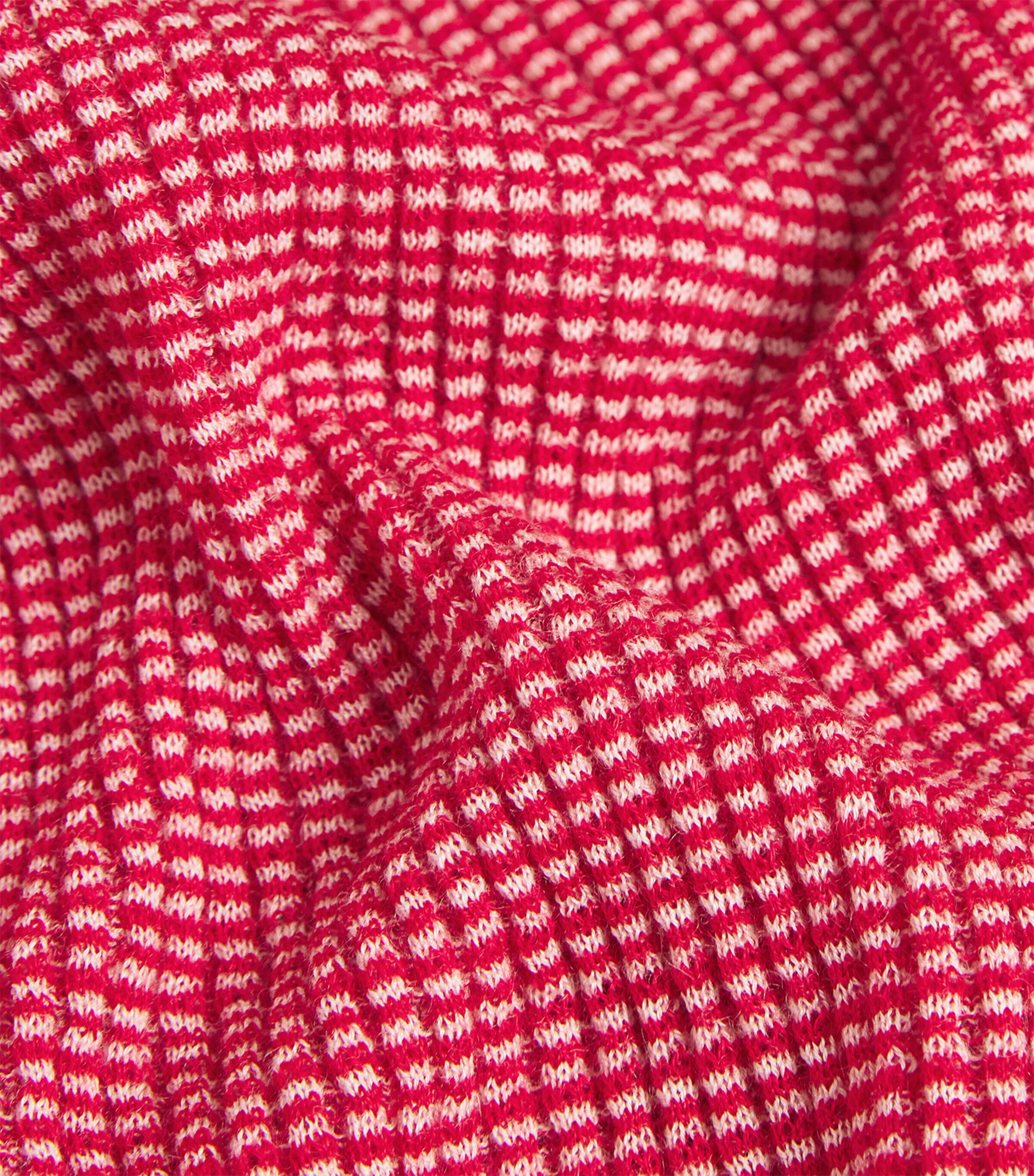 Cashmere Shrunken Polo Shirt TRUE RED/CREAM Image 5