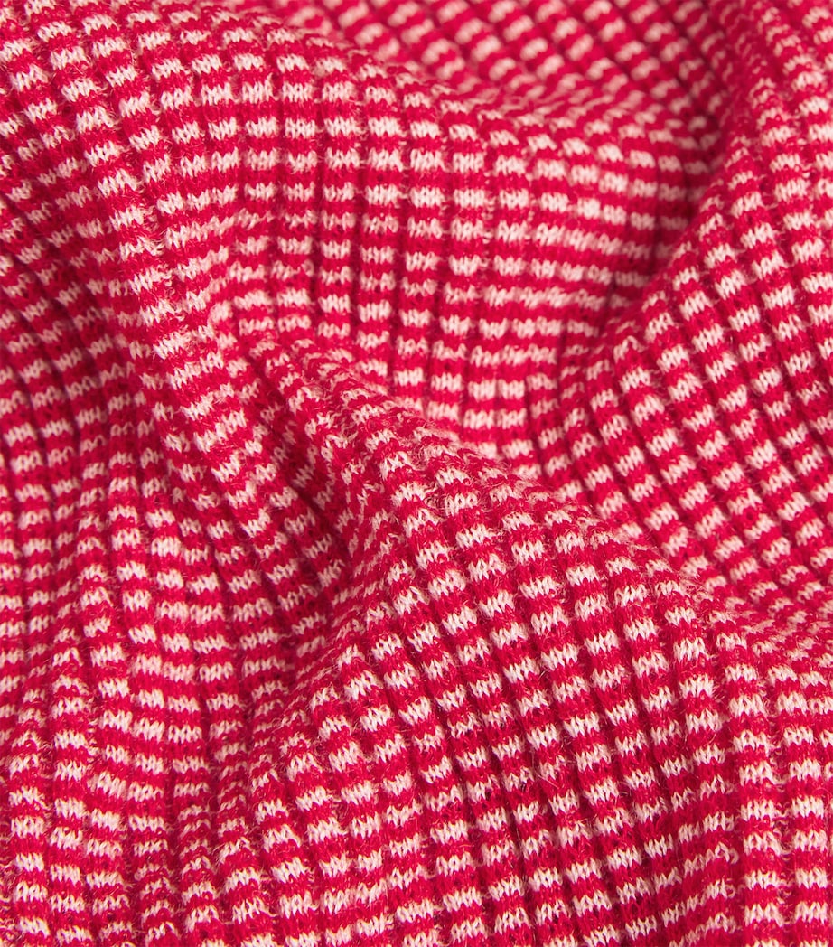 Cashmere Shrunken Polo Shirt TRUE RED/CREAM Image 5