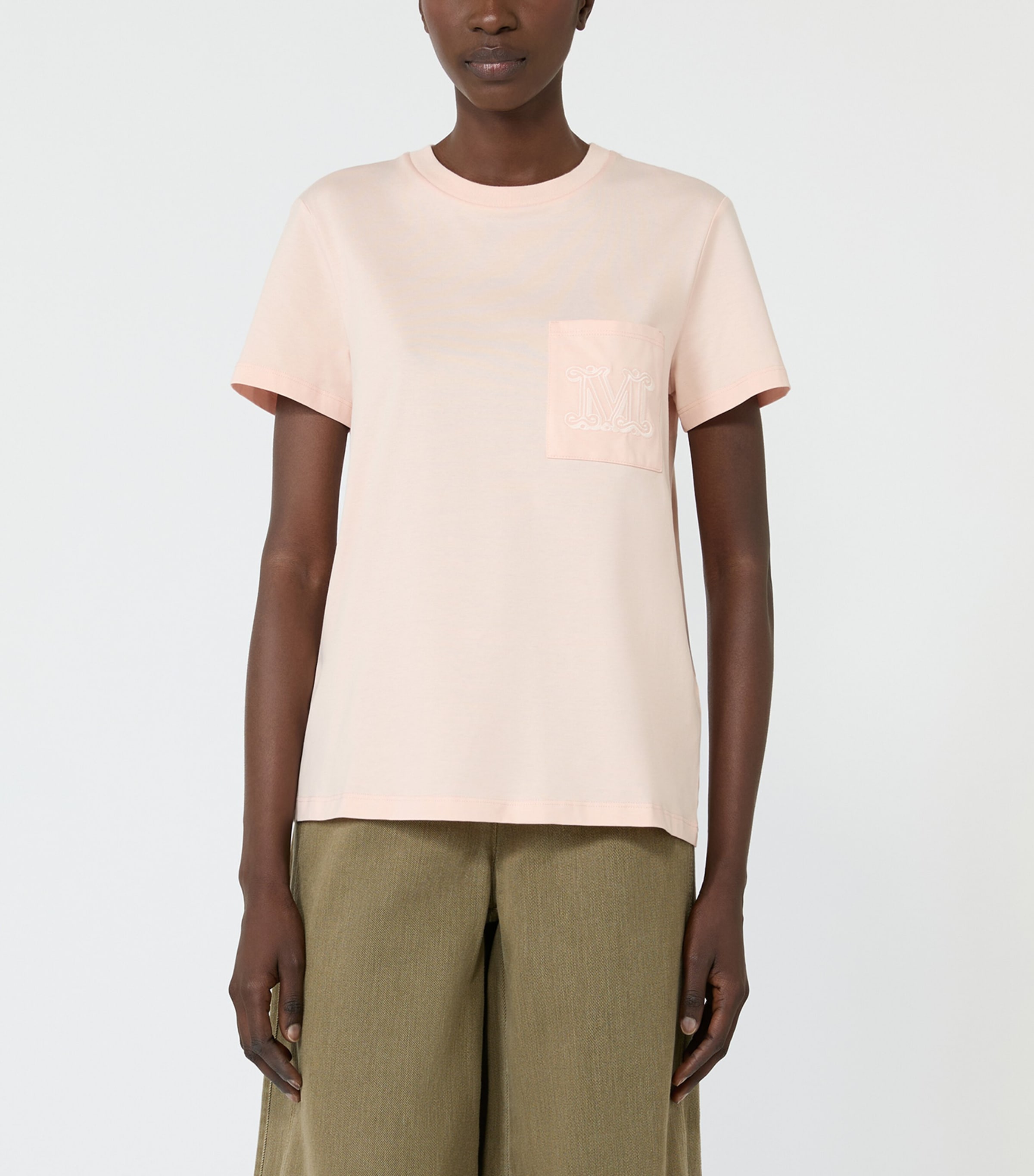 Max Mara Womens Cotton Logo T-Shirt Pink Image 3