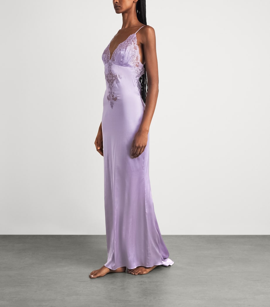 Rosamosario Womens Silk Drusilla Slip Dress Lilac Image 2