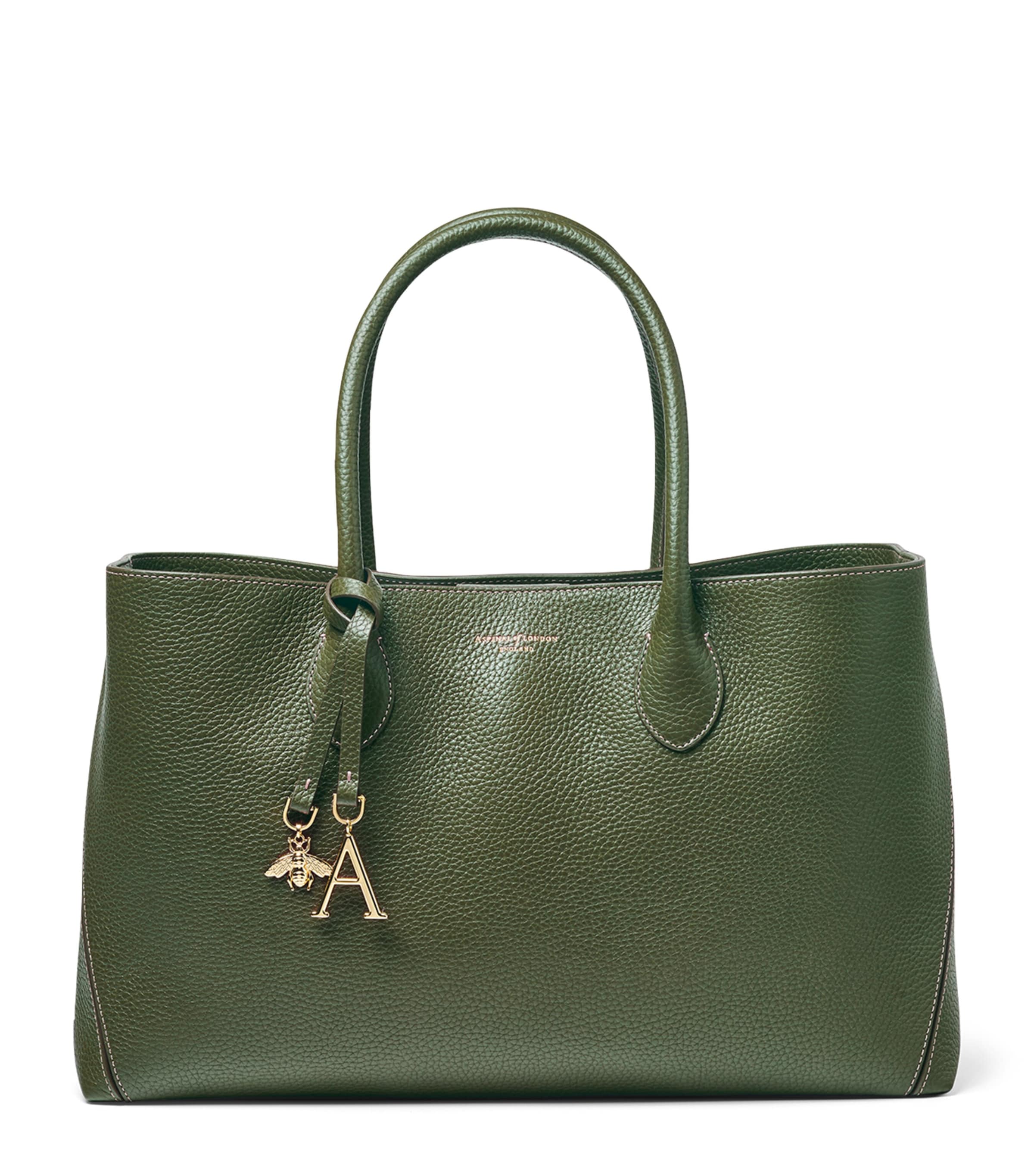 Aspinal Of London Leather London Tote Bag In Green