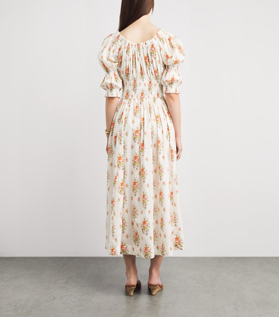 DÔEN Womens Organic Cotton Ischia Midi Dress Rose Pt Bqt Chamonix Image 4
