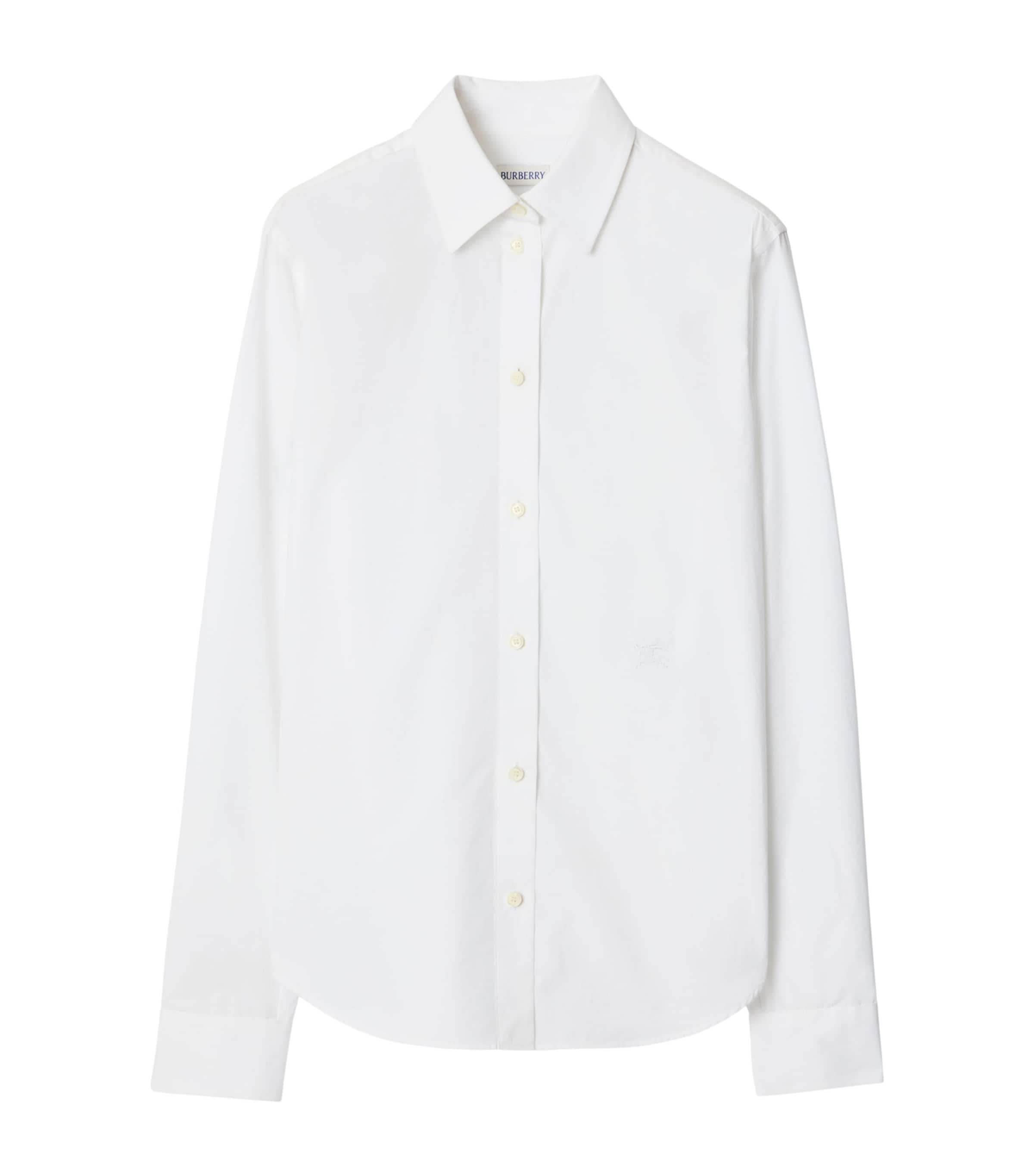 Cotton Poplin EKD-Embroidered Formal Shirt WHITE Image 1