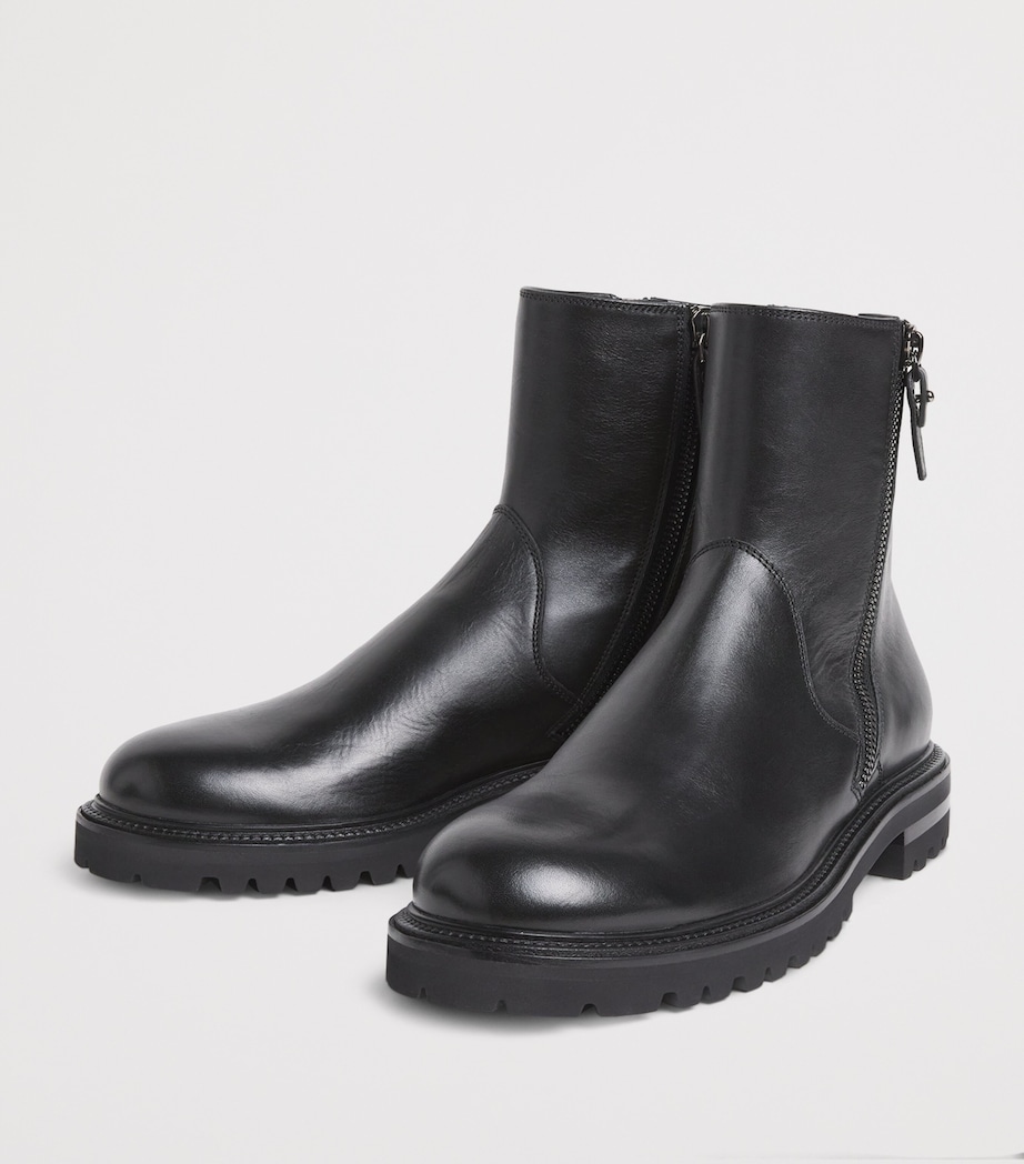 Leather Zip Ankle Boots UC001 Image 3