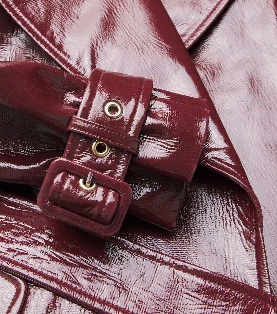 Faux Leather Nevada Trench Coat I606 OXBLOOD Image 5