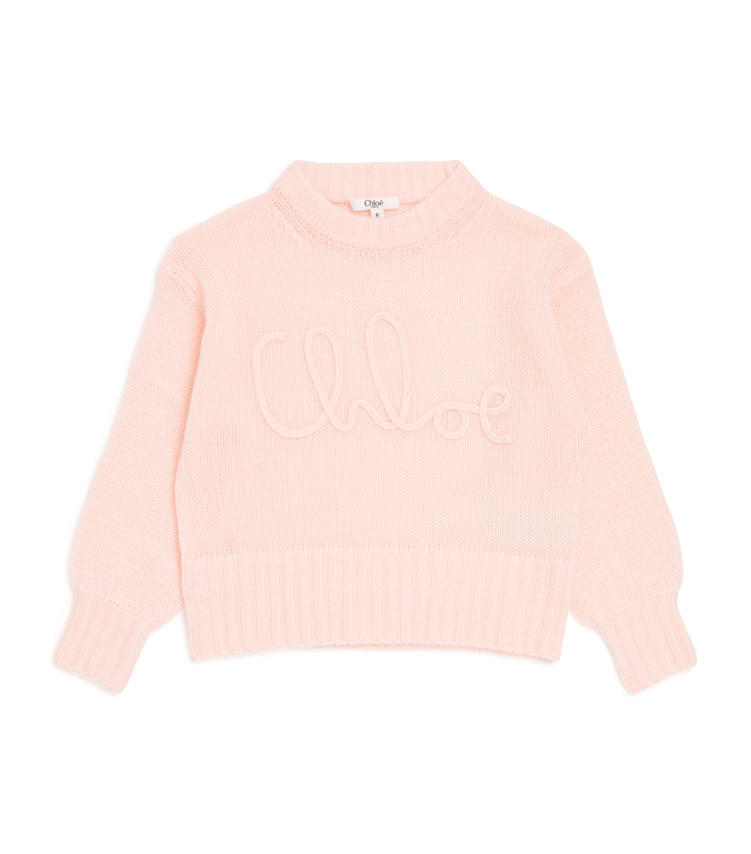 Chloé Kids Wool-Cashmere Logo Sweater (4-14 Years) Pink Image 1